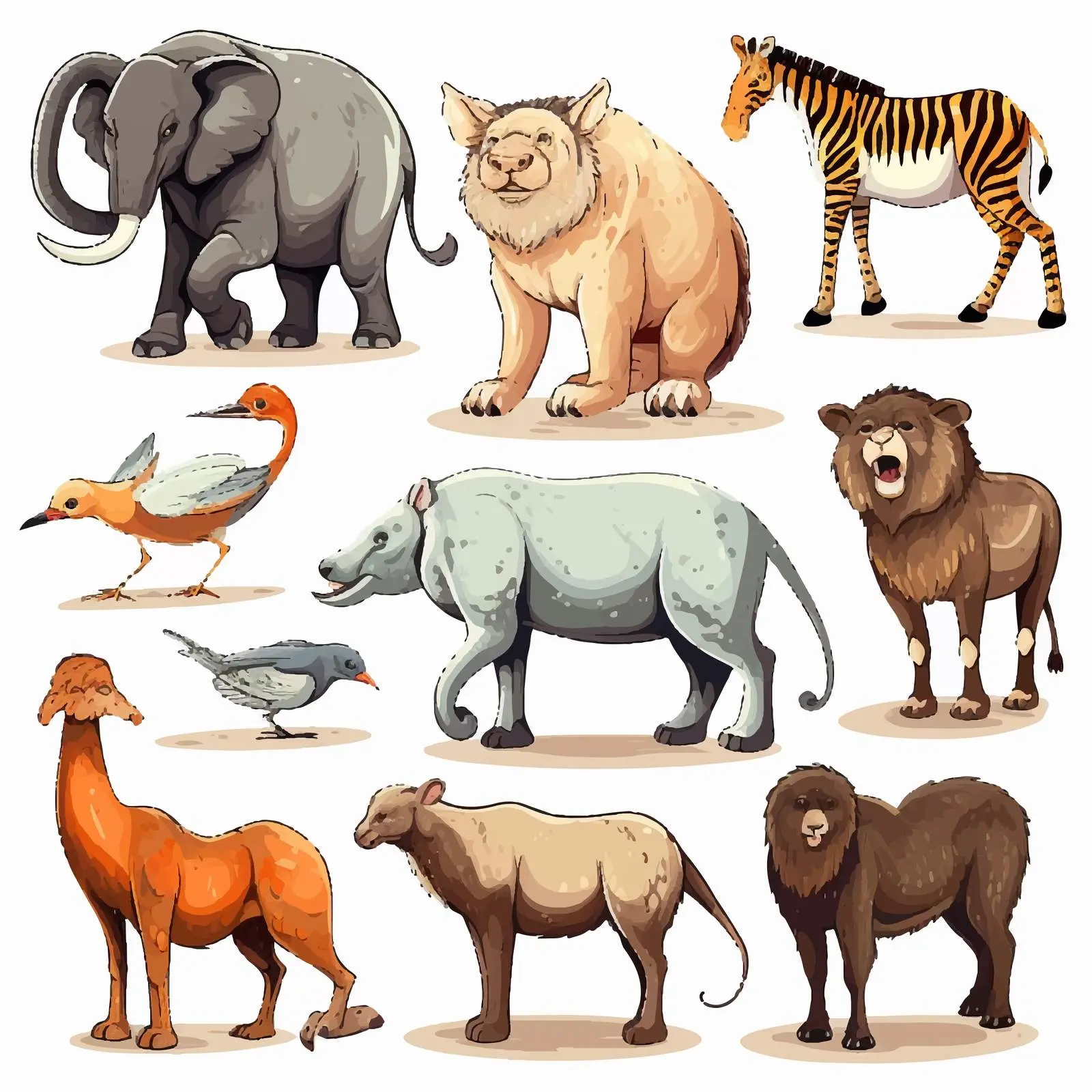 Collection of Extinct Animals Vector Illustration — free download from Dotvec