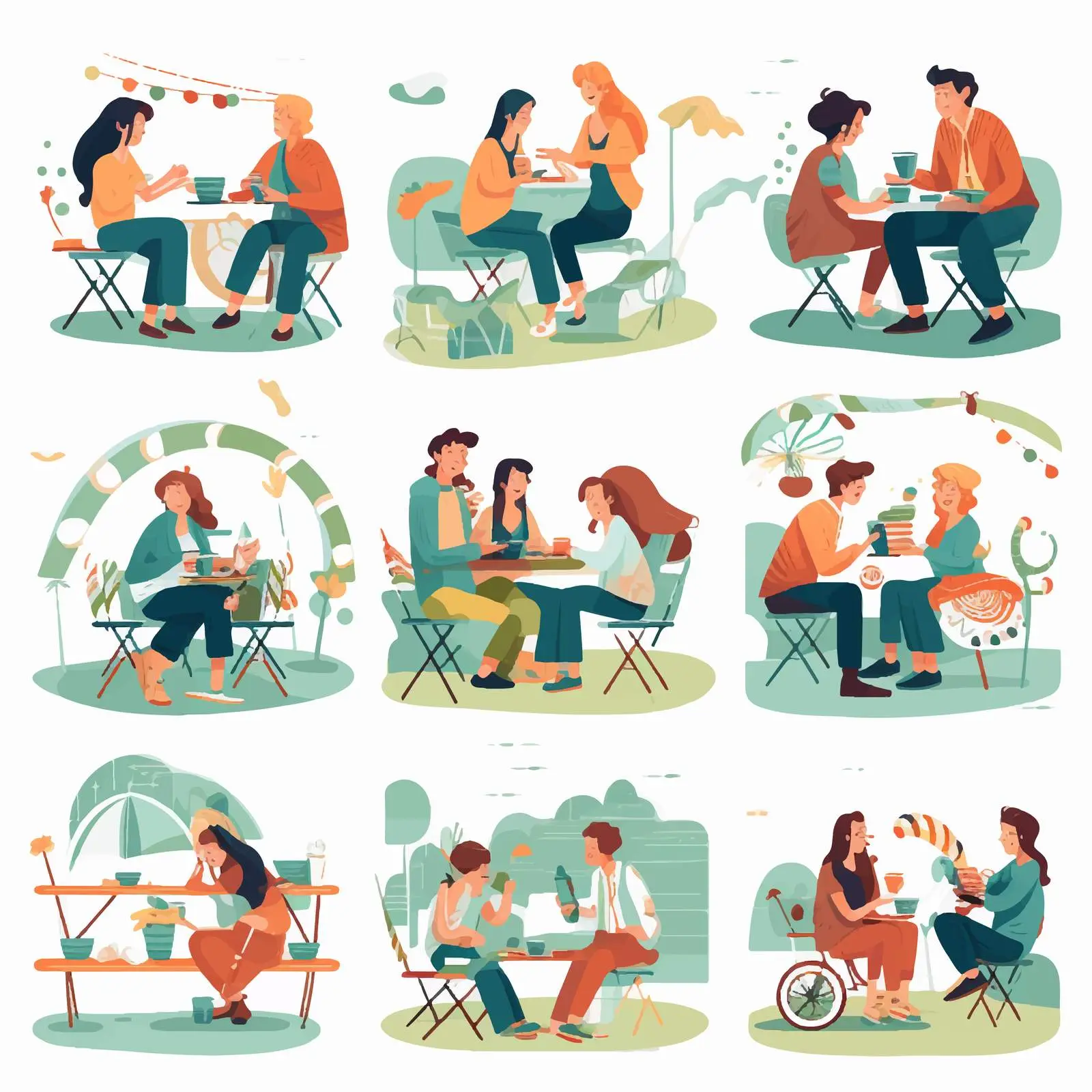 Friends Enjoying Time Together in Vectors — free download from Dotvec