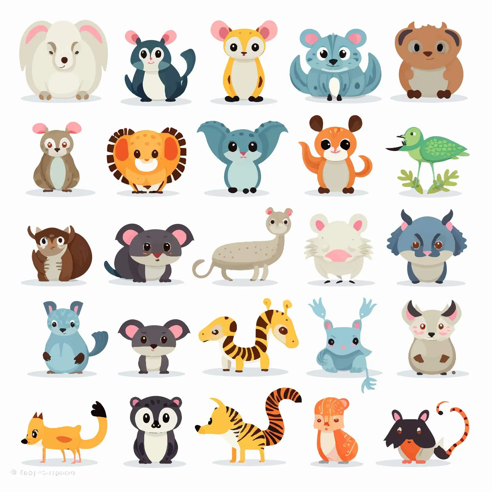 Funny and Adorable Wild Domestic Animal Vectors — free download from Dotvec