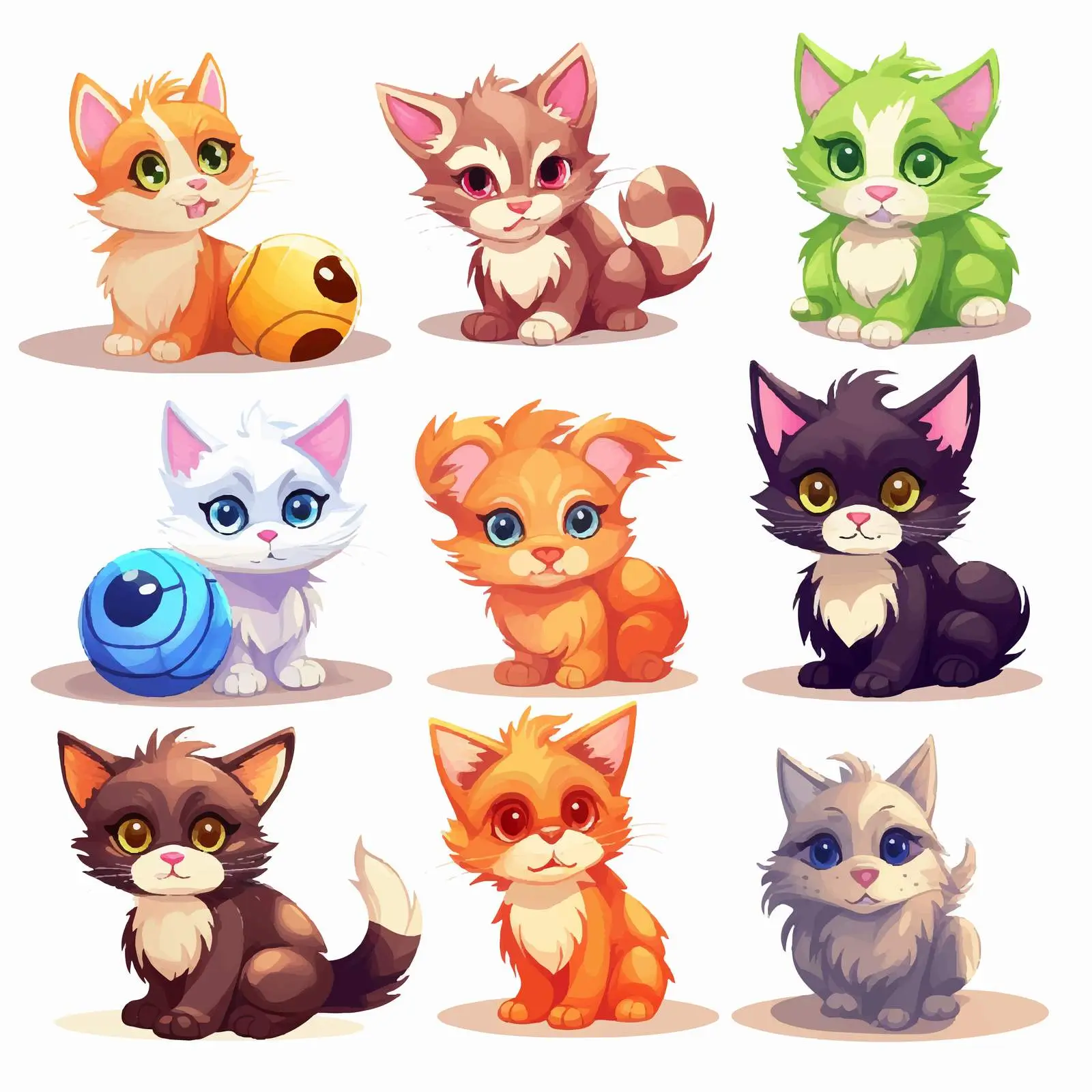 Funny Cats Collection: Various Breeds and Poses – free playful cats image from Dotvec