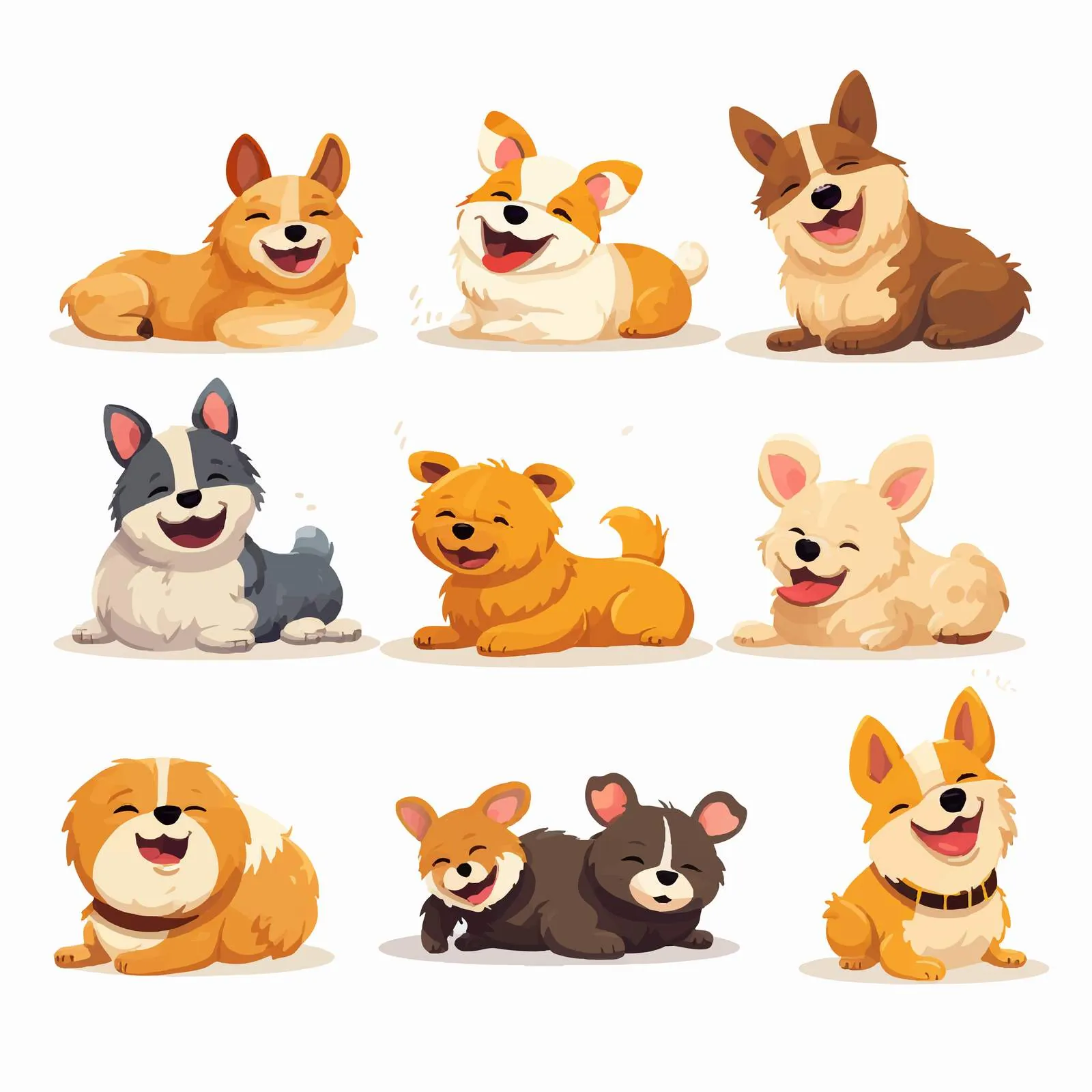 Funny Dogs Playing and Sleeping Collection — free download from Dotvec