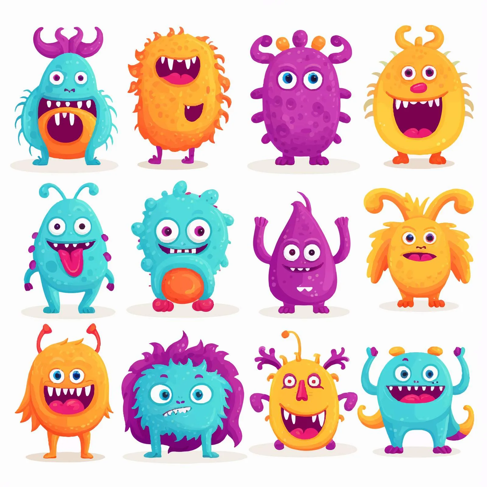 Cute Funny Monsters and Aliens Vector Collection — free download from Dotvec