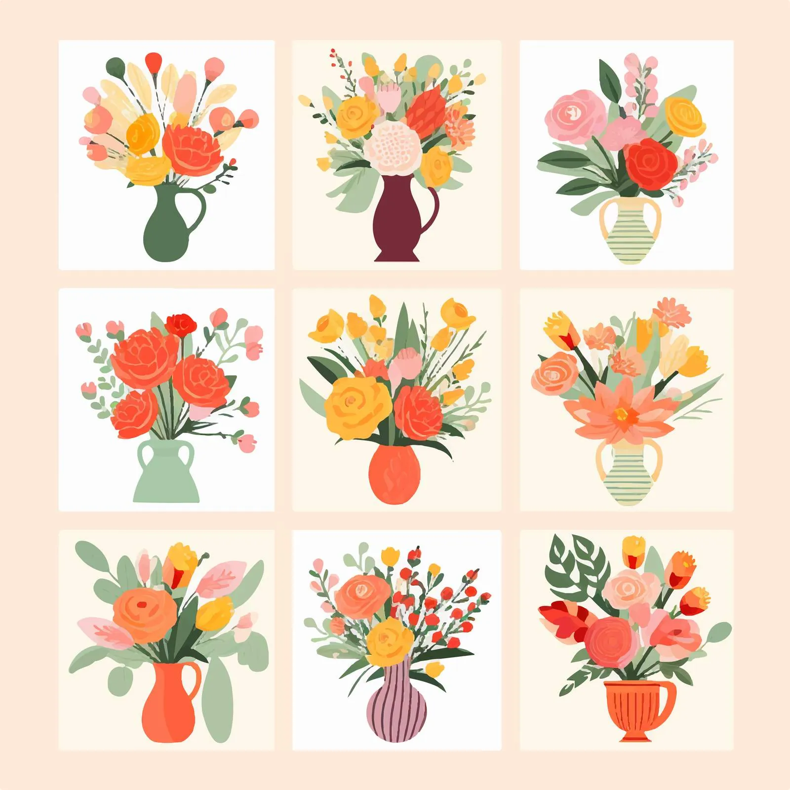 Flower Greeting Card and Postcard Templates — free download from Dotvec