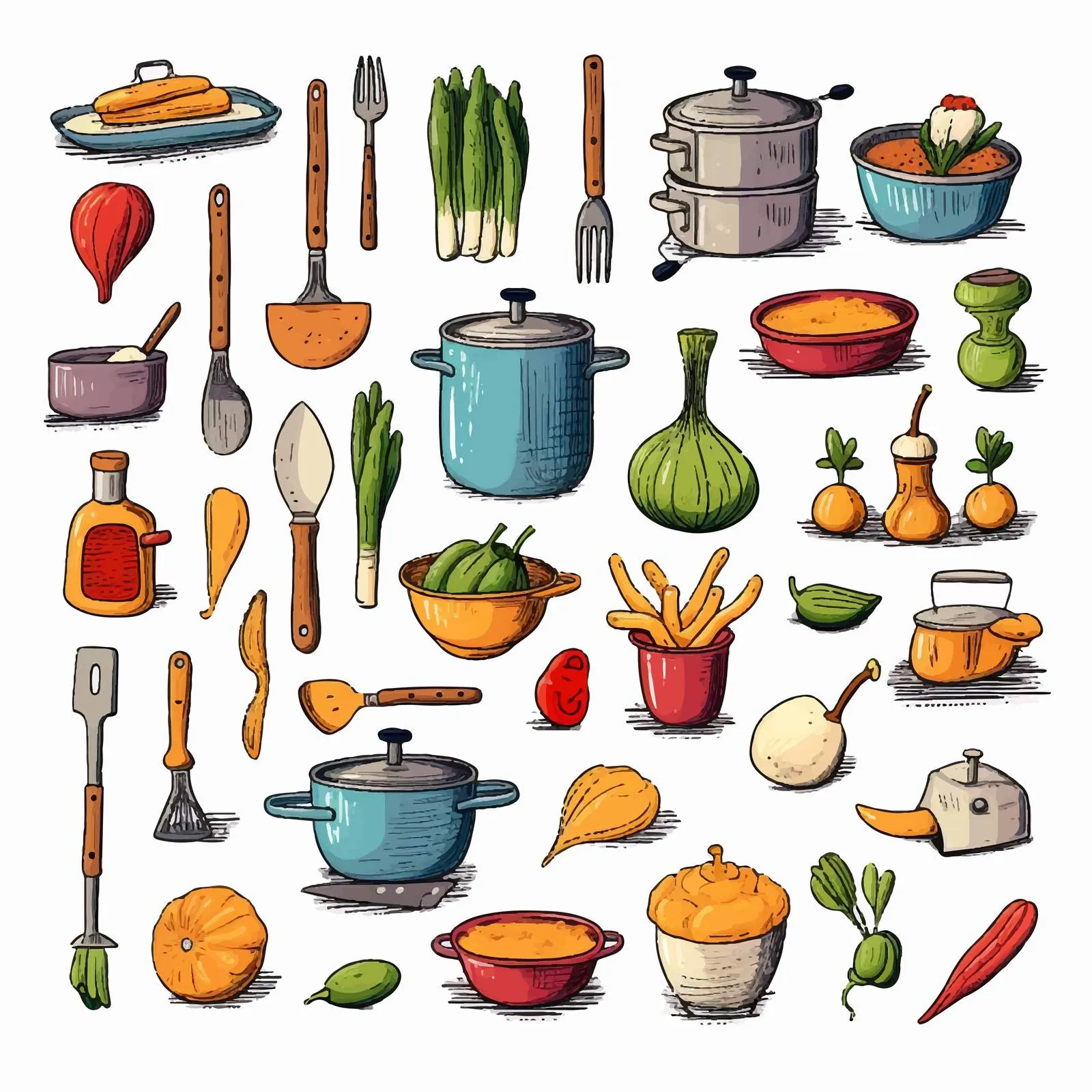 Hand-Drawn Kitchen Utensils Collection — free download from Dotvec