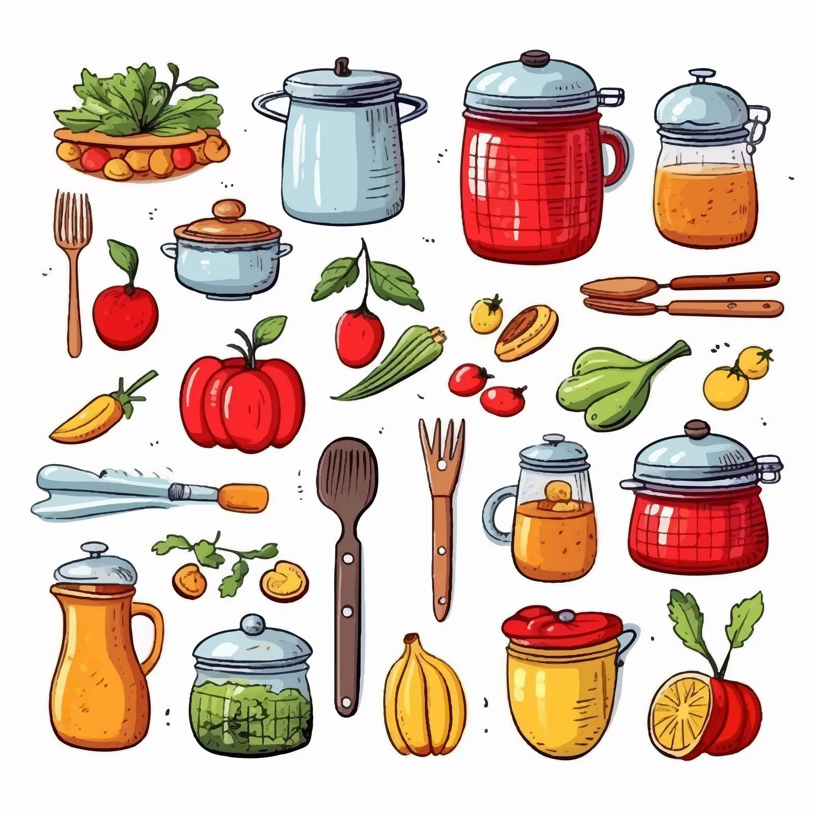 Hand-Drawn Kitchen Utensils Collection Vectors — free download from Dotvec