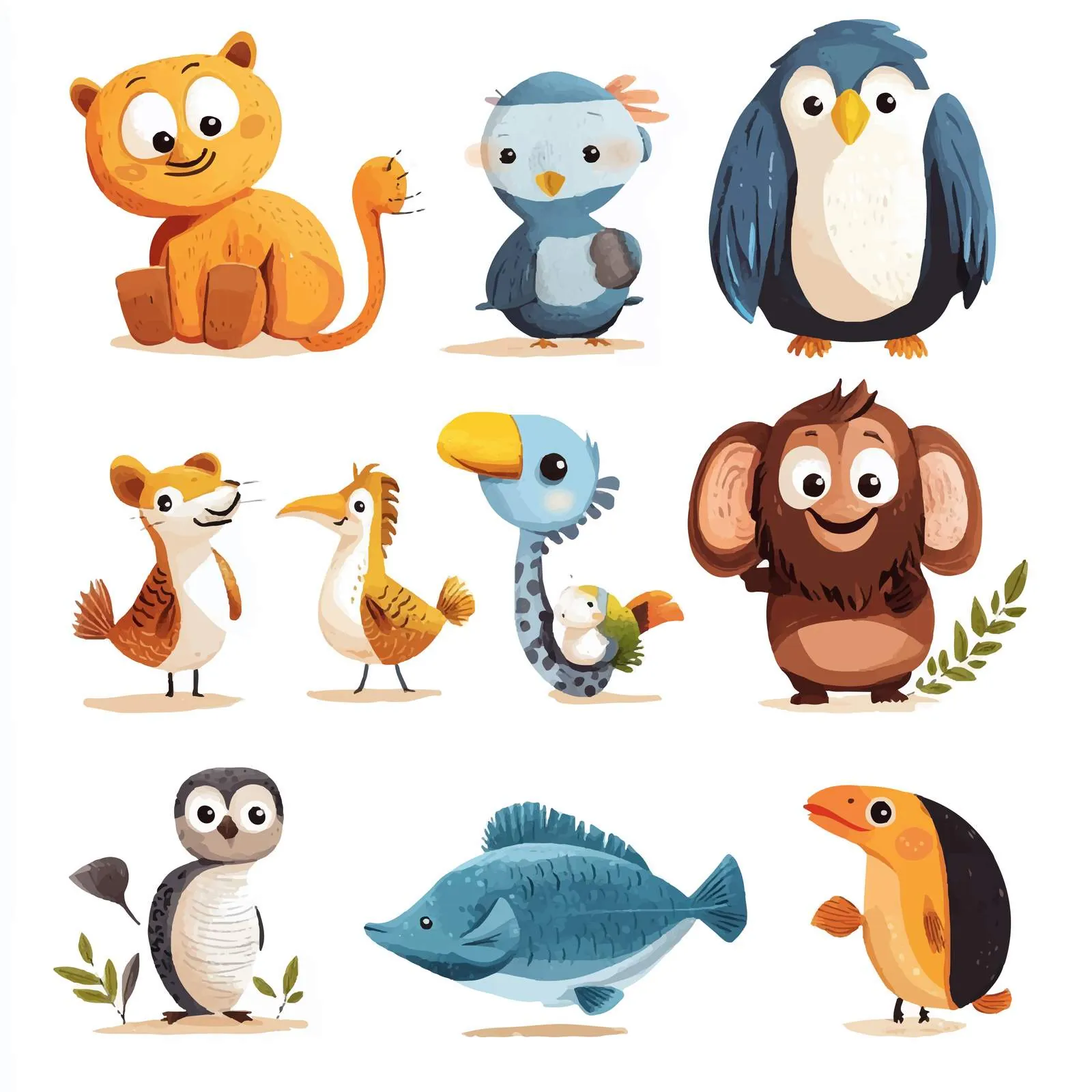 Happy Parent and Baby Wild Animal Vectors — free download from Dotvec