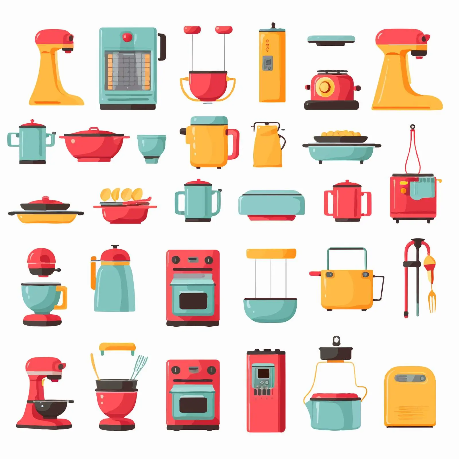 Kitchen Appliance Icons and Pictograms Collection — free download from Dotvec