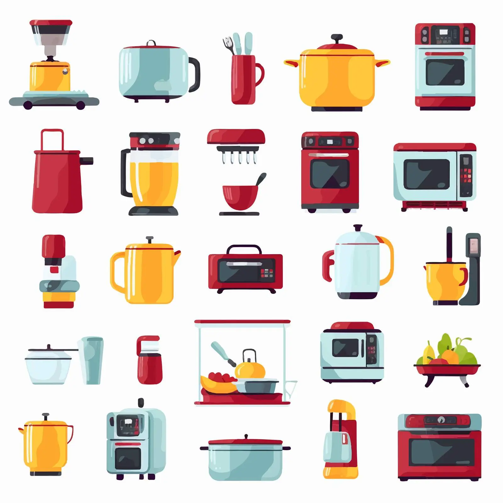 Kitchen Appliance Icons and Pictograms Collection — free download from Dotvec