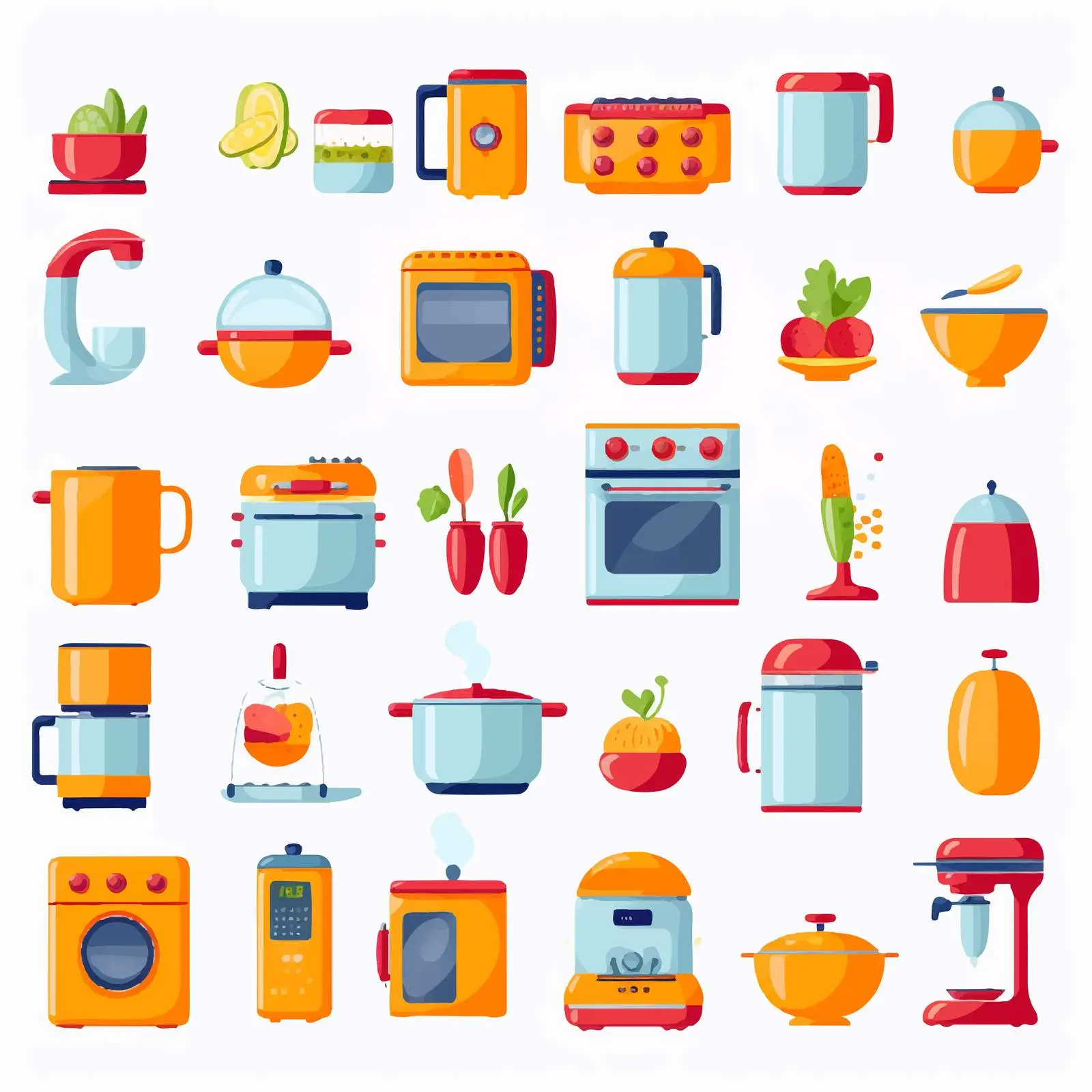Kitchen Appliances Icon Collection in Vector Format — free download from Dotvec