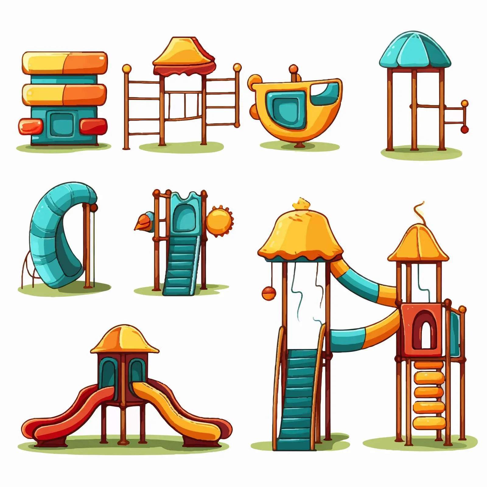 Isolated Cartoon Play Equipment Vector Collection — free download from Dotvec