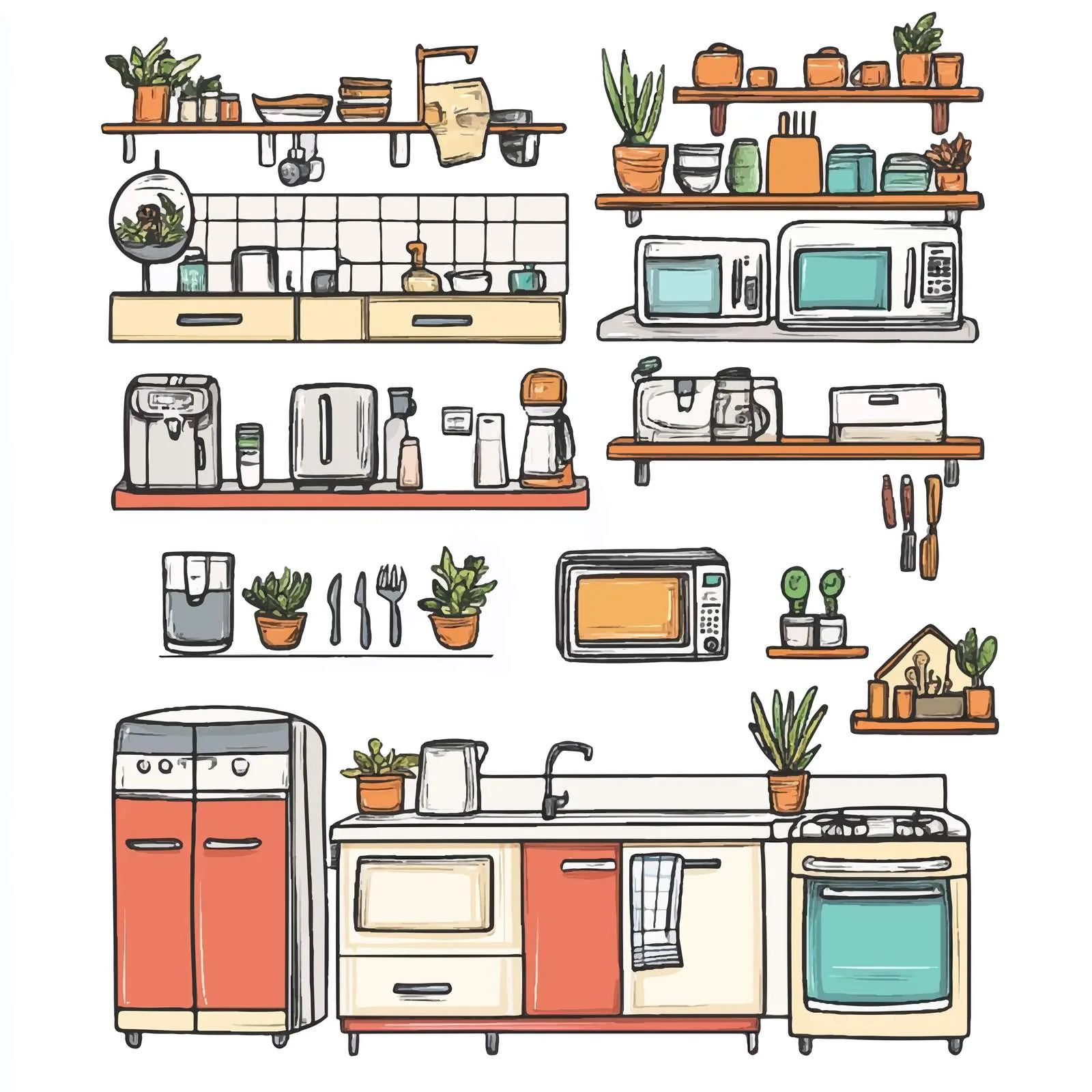 Modern Furnished Kitchens Collection — free download from Dotvec