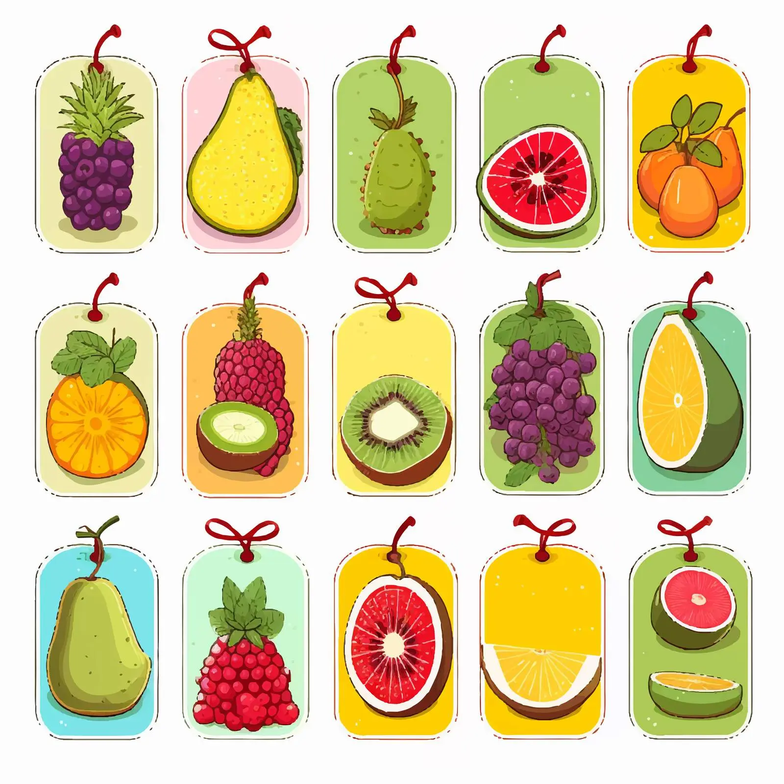 Exotic Fresh Fruit Labels Collection — free download from Dotvec