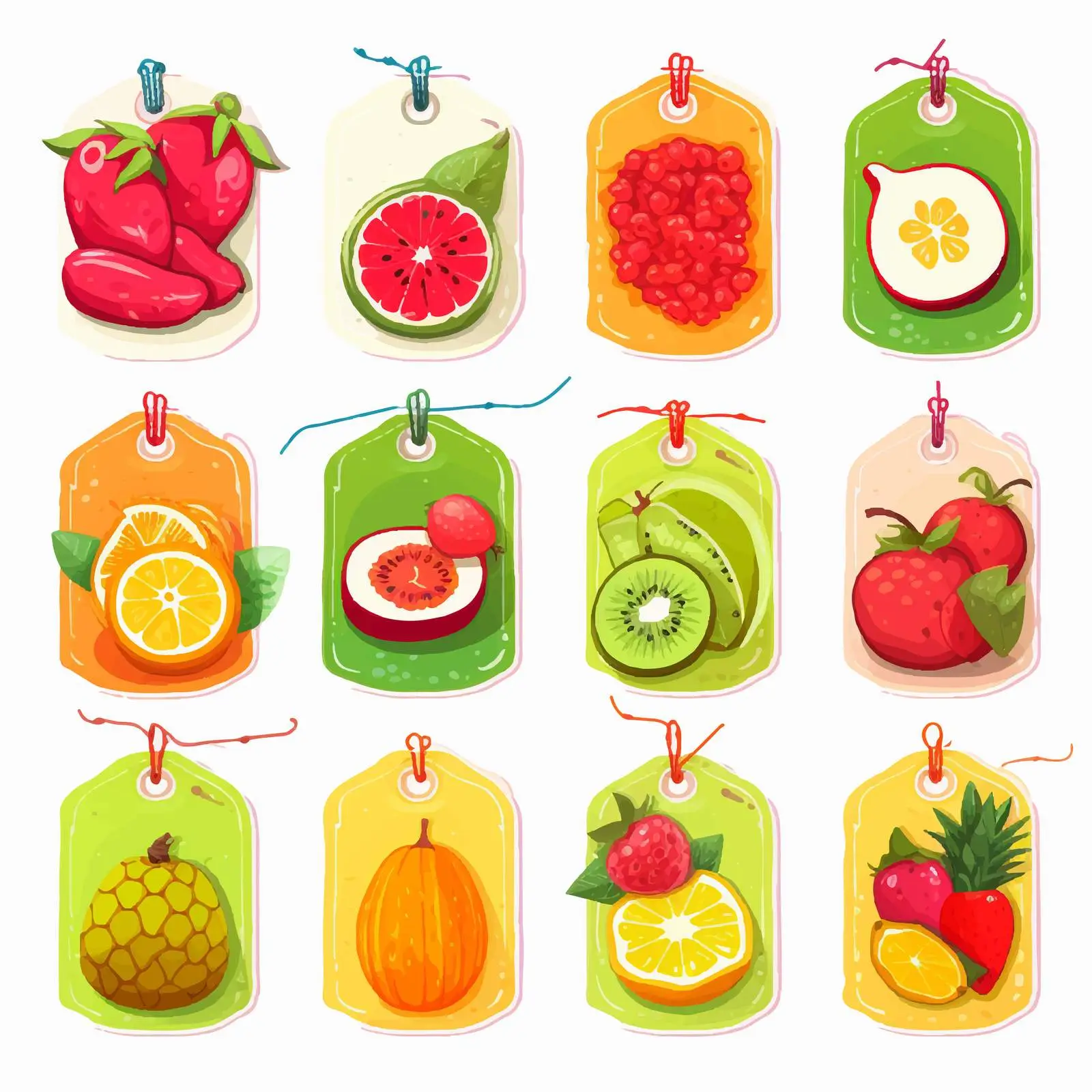 Exotic Fruit Labels Collection Design — free download from Dotvec