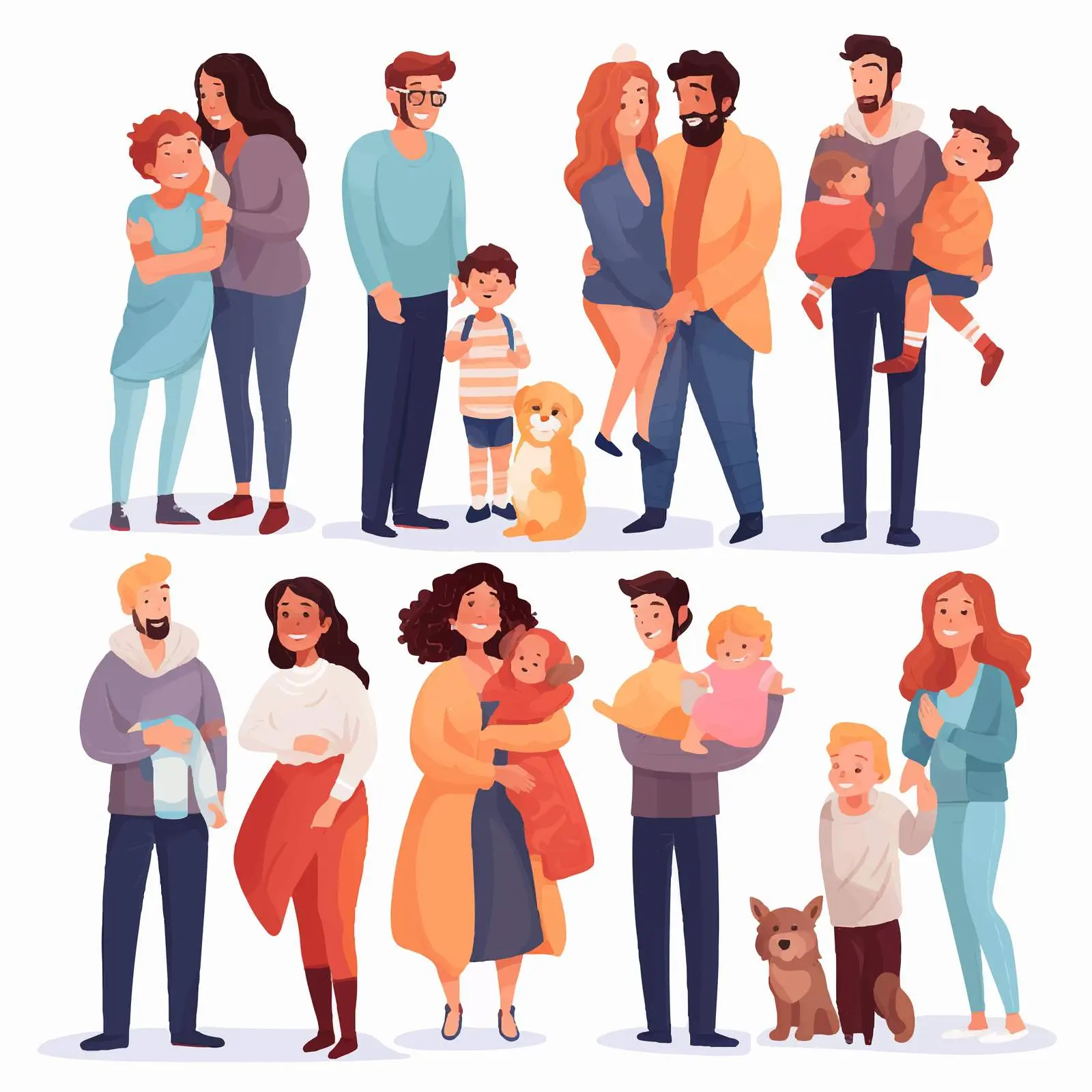 LGBT Couples and Families with Children Vector Art — free download from Dotvec