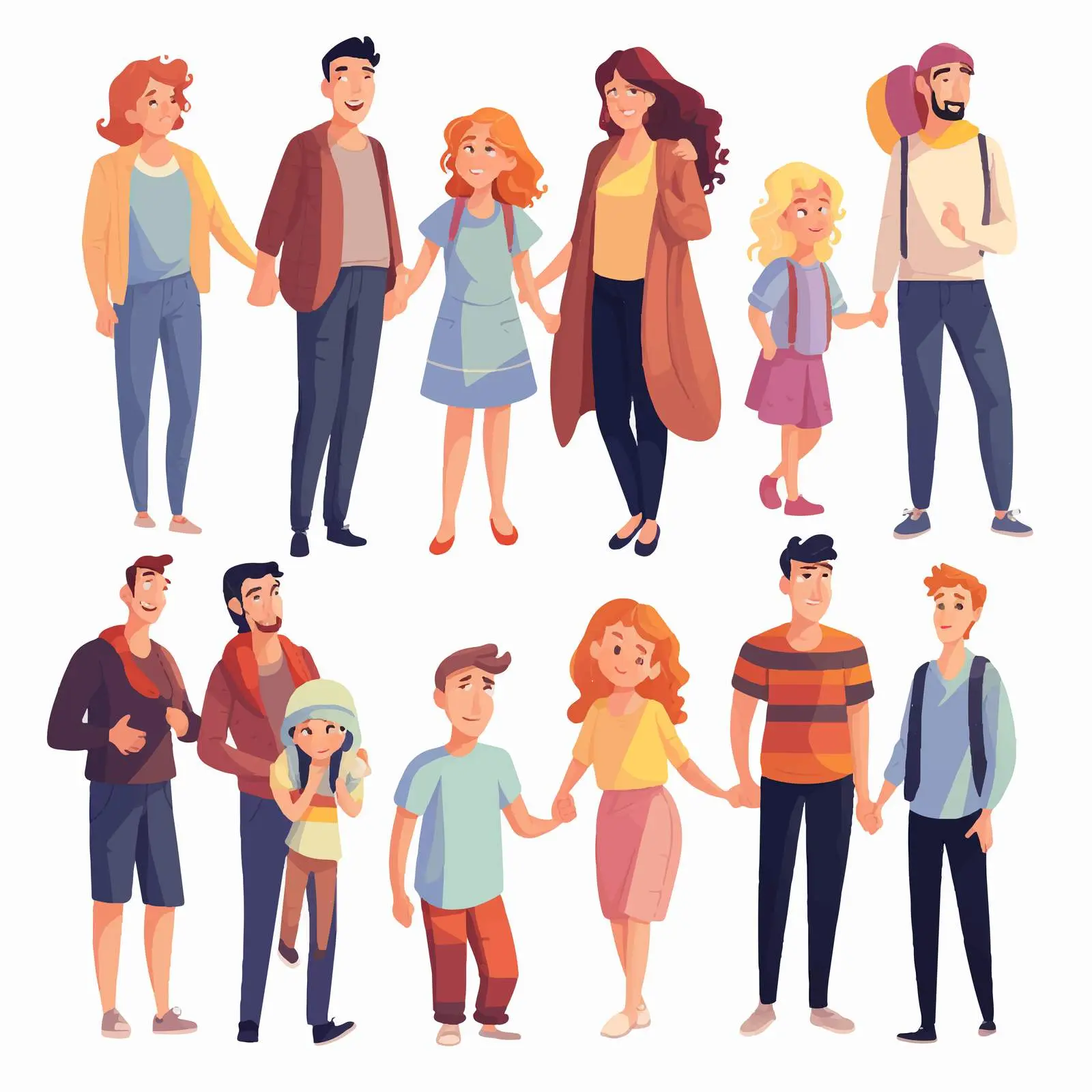 LGBT Families and Couples with Children Vector — free download from Dotvec