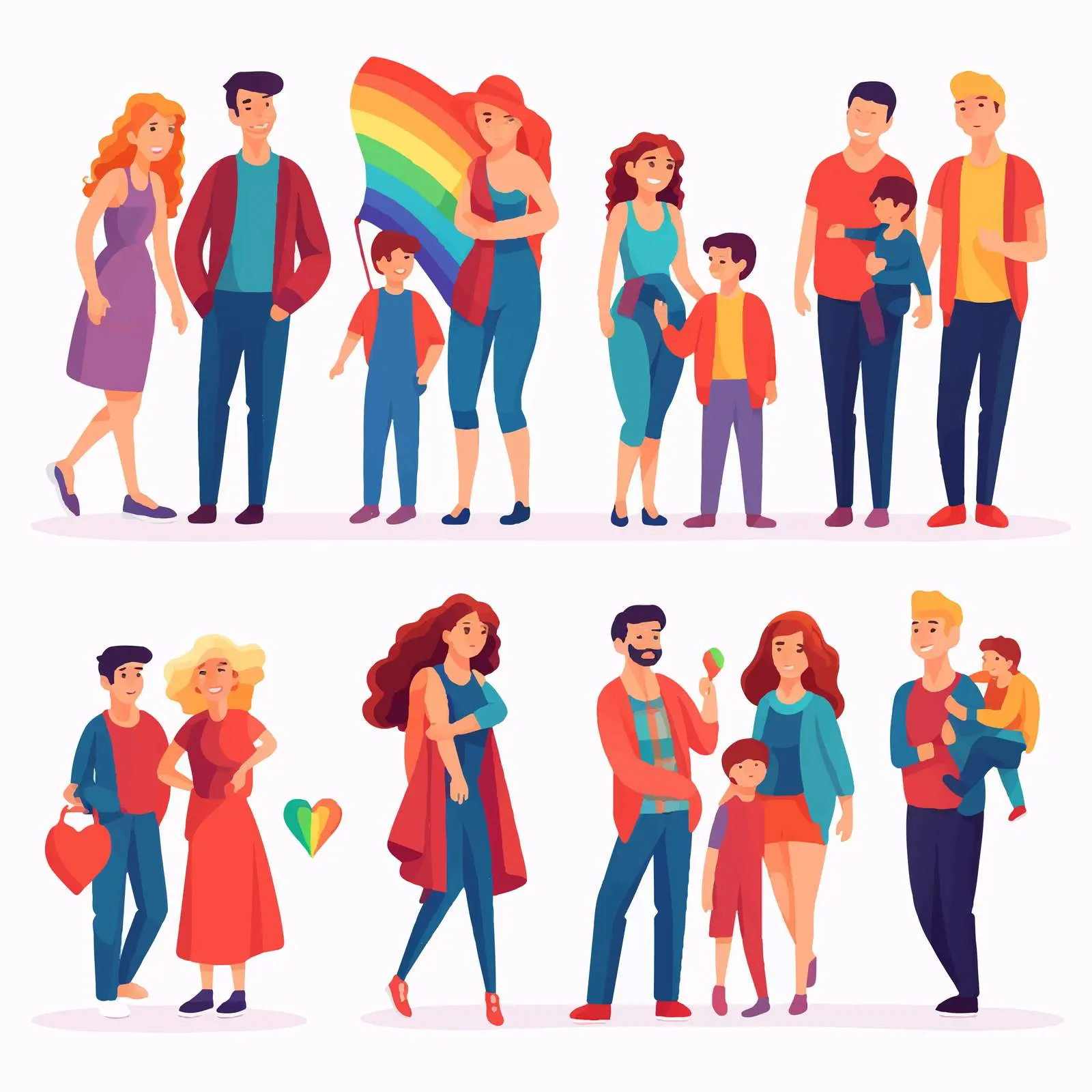 LGBT Couples and Families with Children Collection — free download from Dotvec