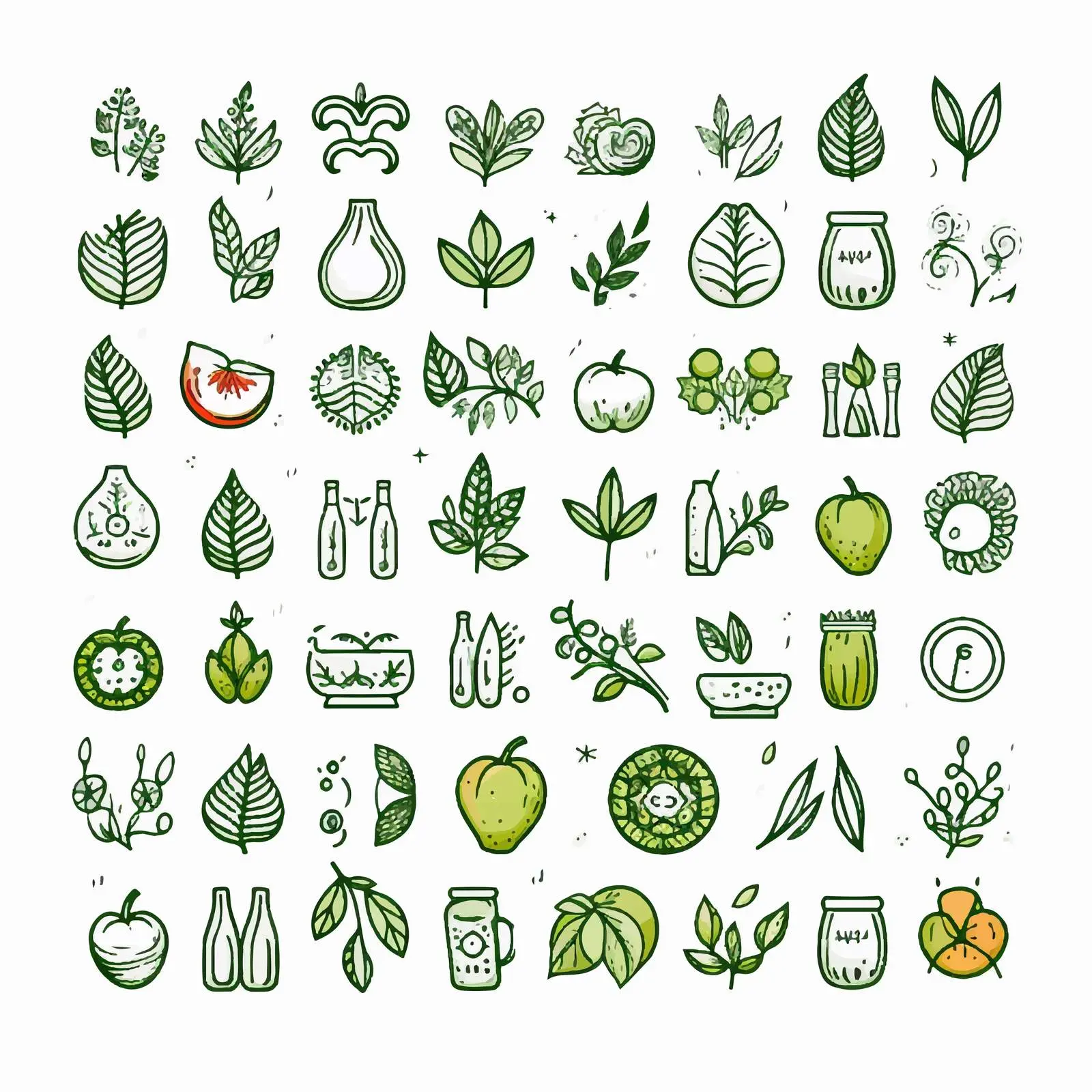 Natural Eco-Friendly Linear Symbols and Badges — free download from Dotvec