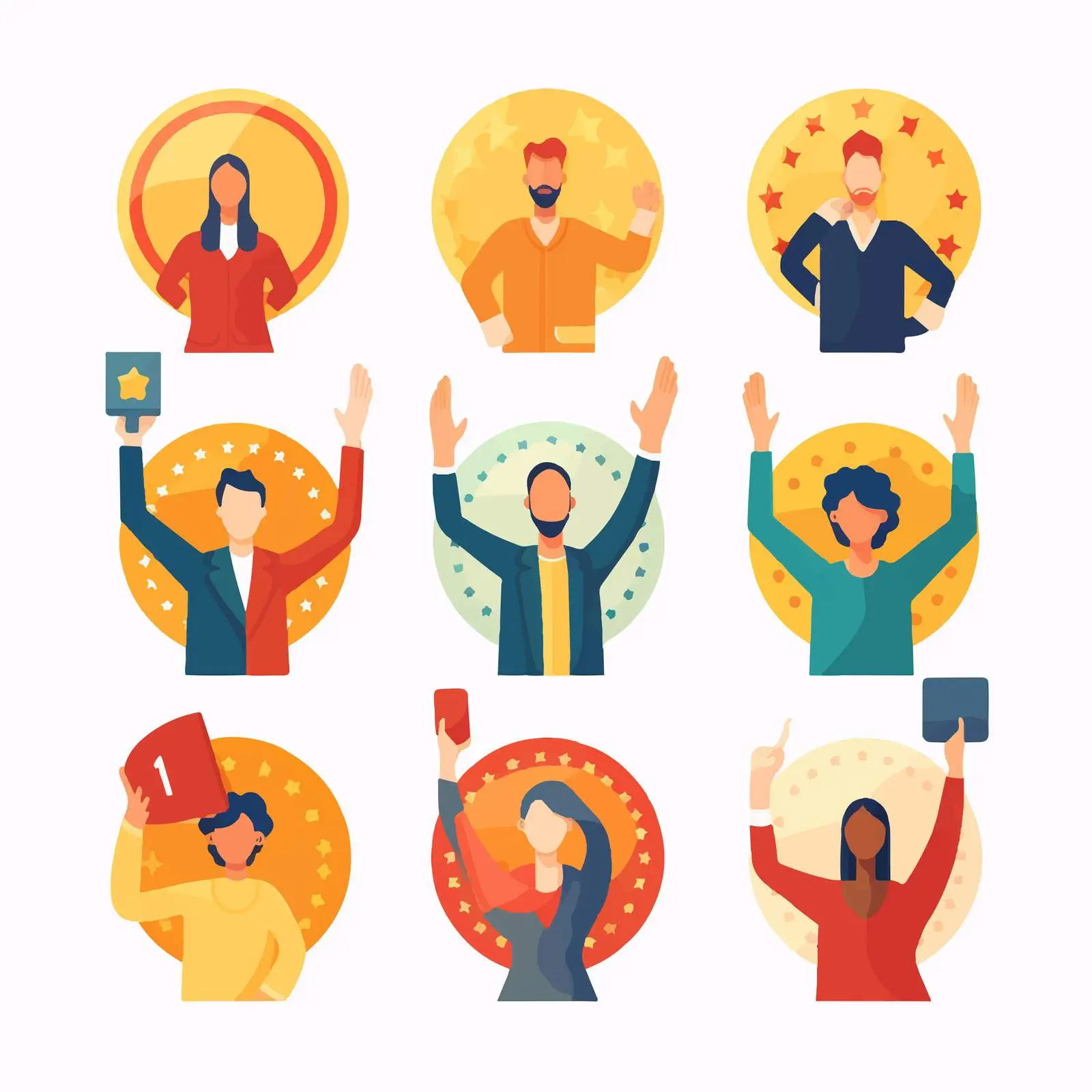 Diverse Hands Holding Round Cards Vectors – free interpersonal connection image from Dotvec