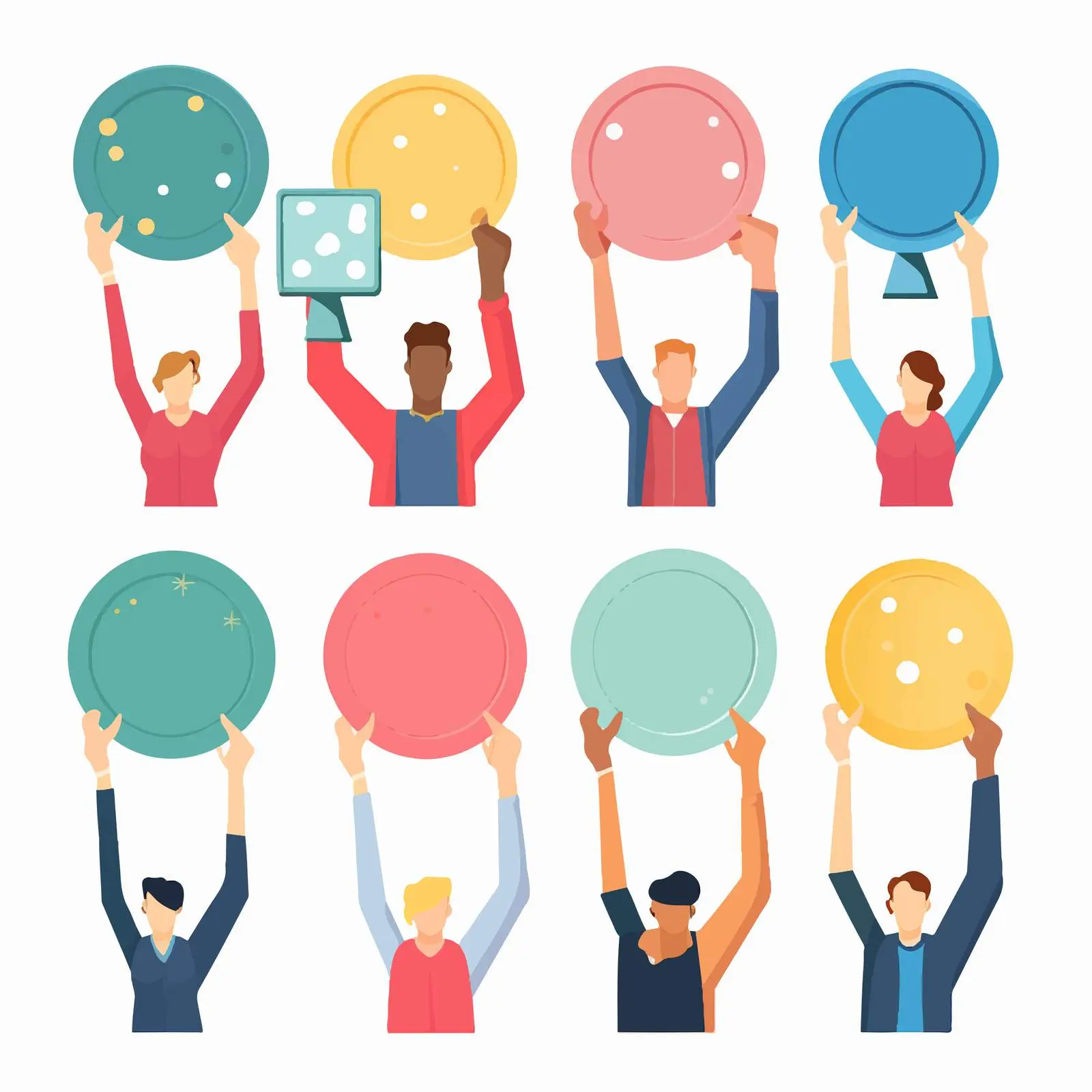 Hands Holding Round Cards Vector Illustration – free card game image from Dotvec