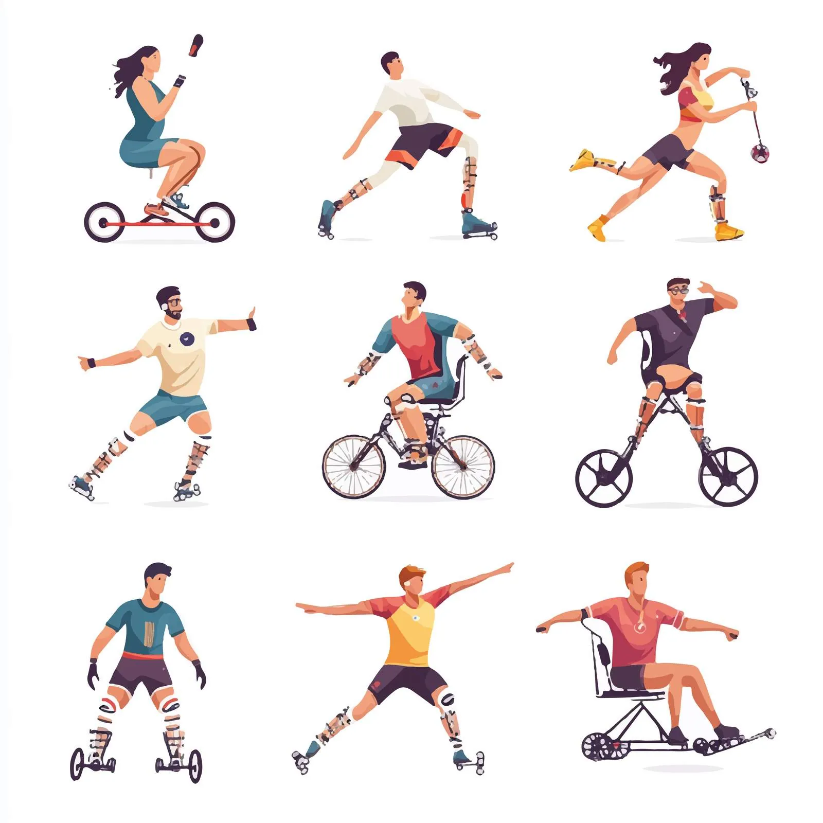 Diverse Paralympic Athletes in Dynamic Vectors — free download from Dotvec