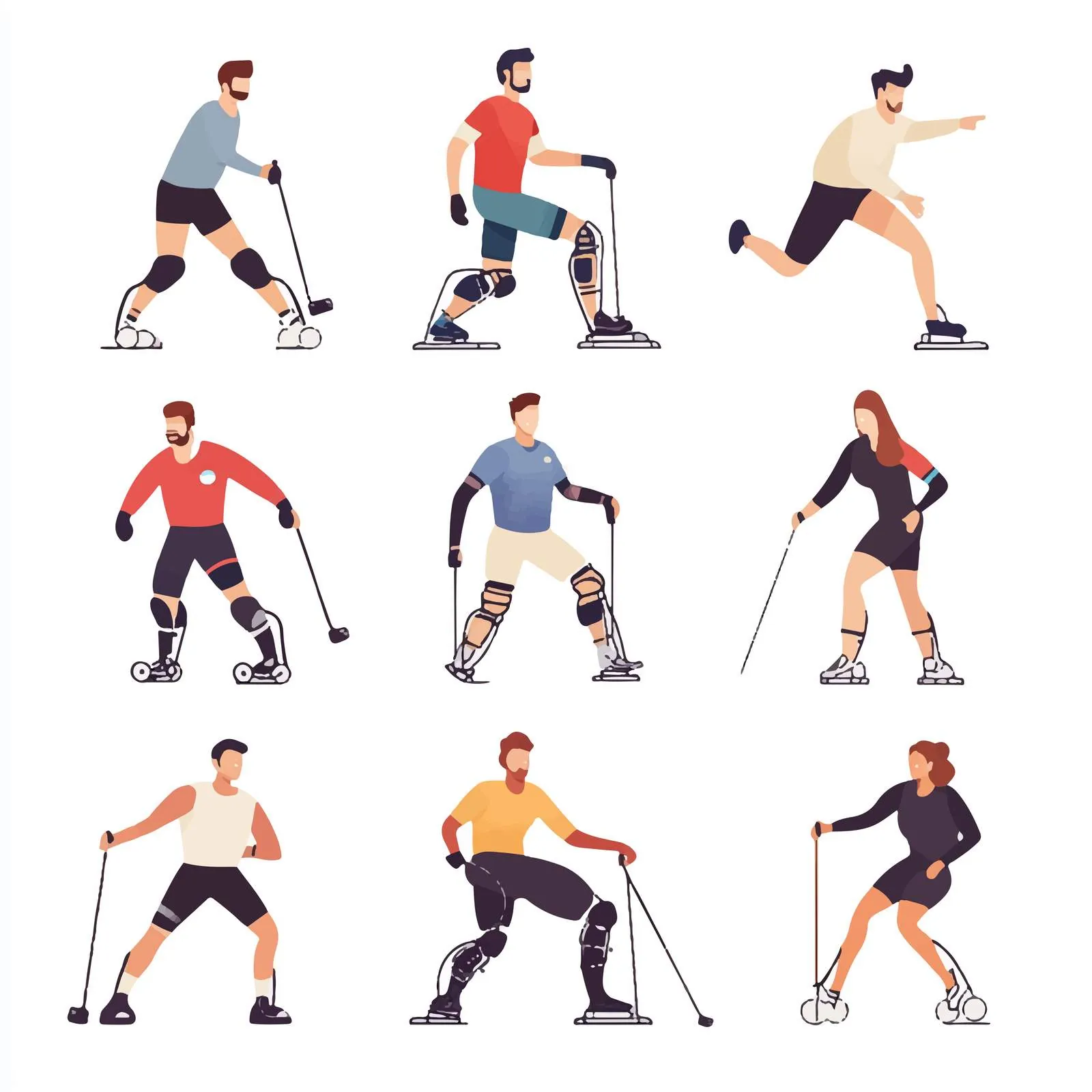 Diverse Paralympic Athletes Collection Illustration — free download from Dotvec