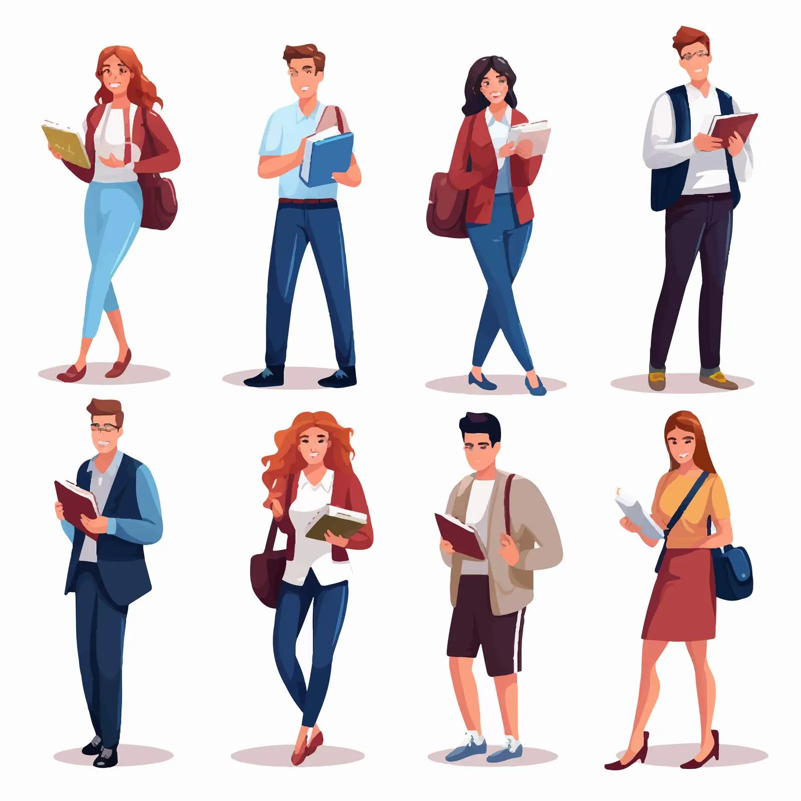 Modern Students in Casual Clothing — free download from Dotvec