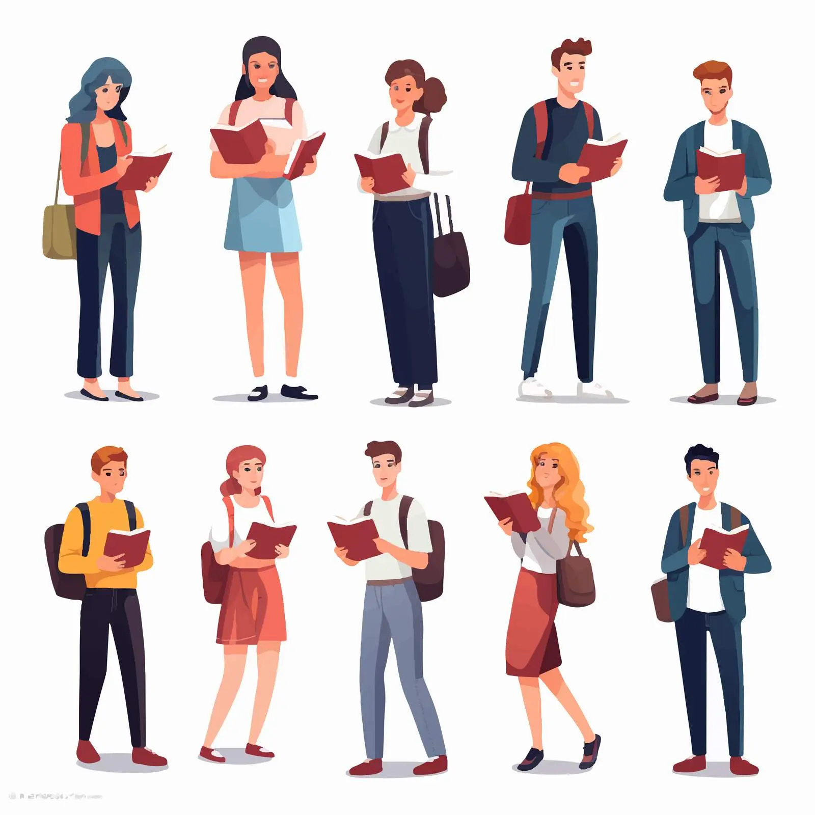 Modern Students in Trendy Clothing — free download from Dotvec