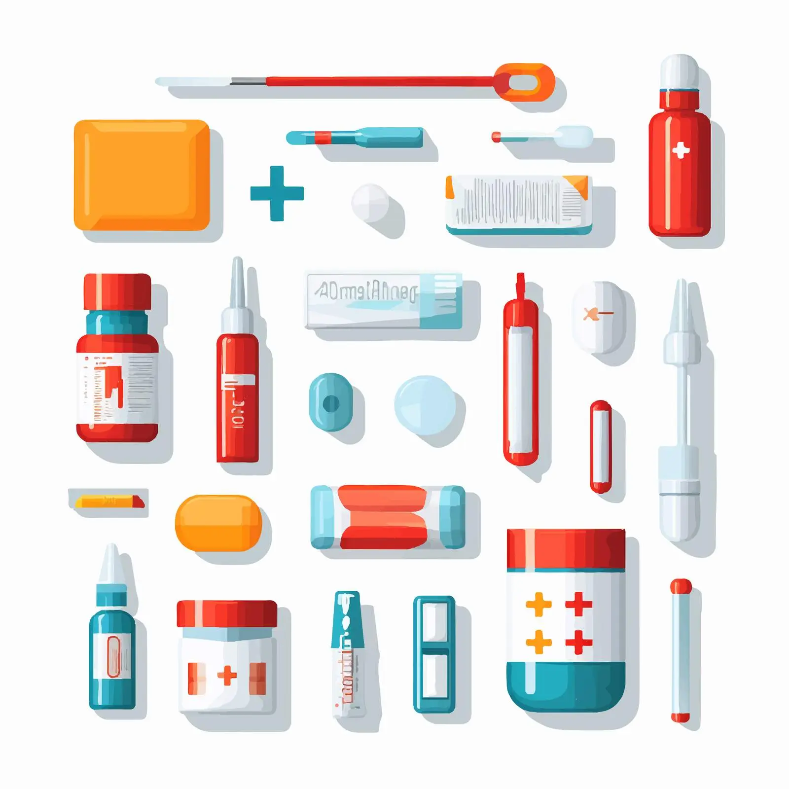 Medical Tools and Medications Collection on White — free download from Dotvec
