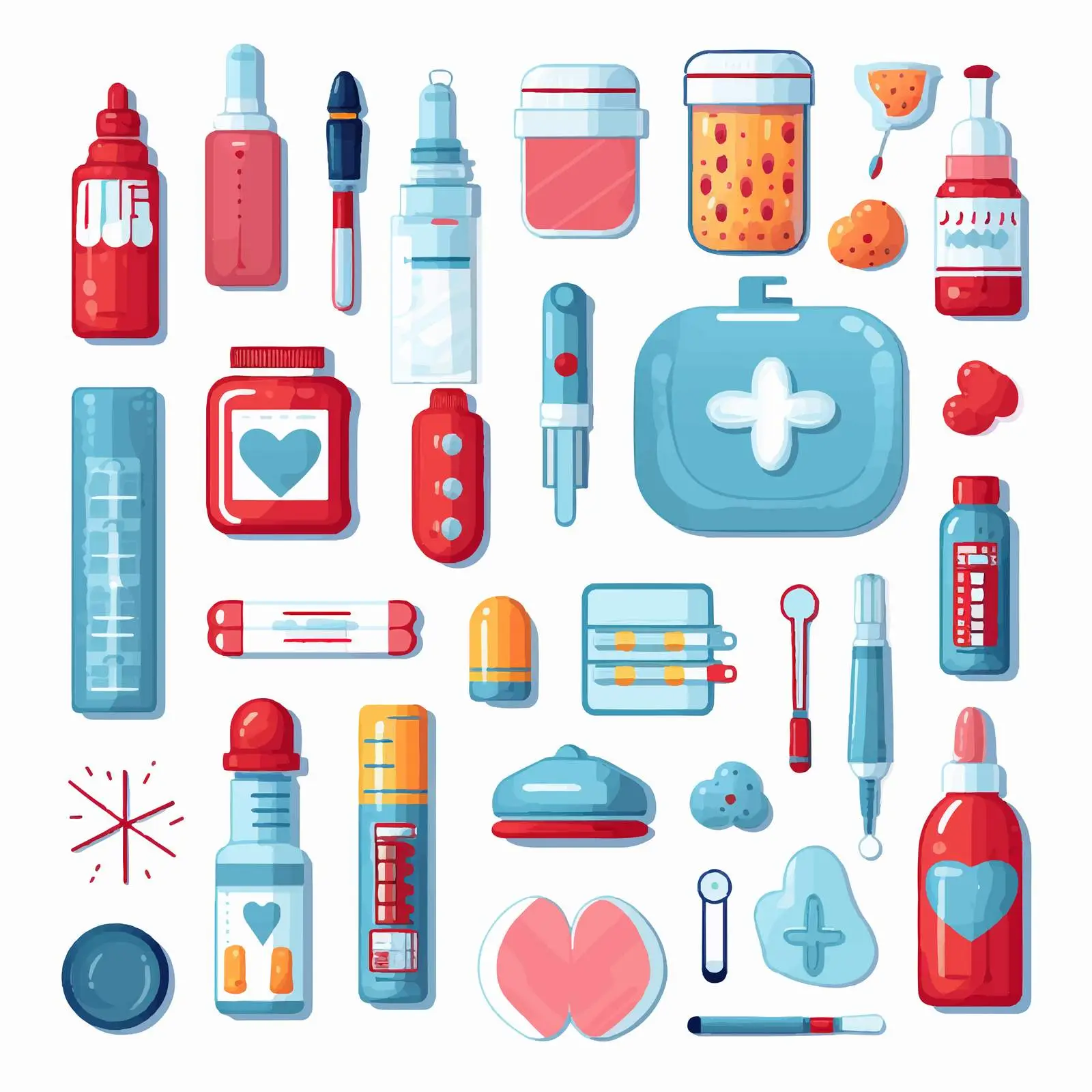 Medical Tools and Medications Collection on White – free surgical instruments image from Dotvec
