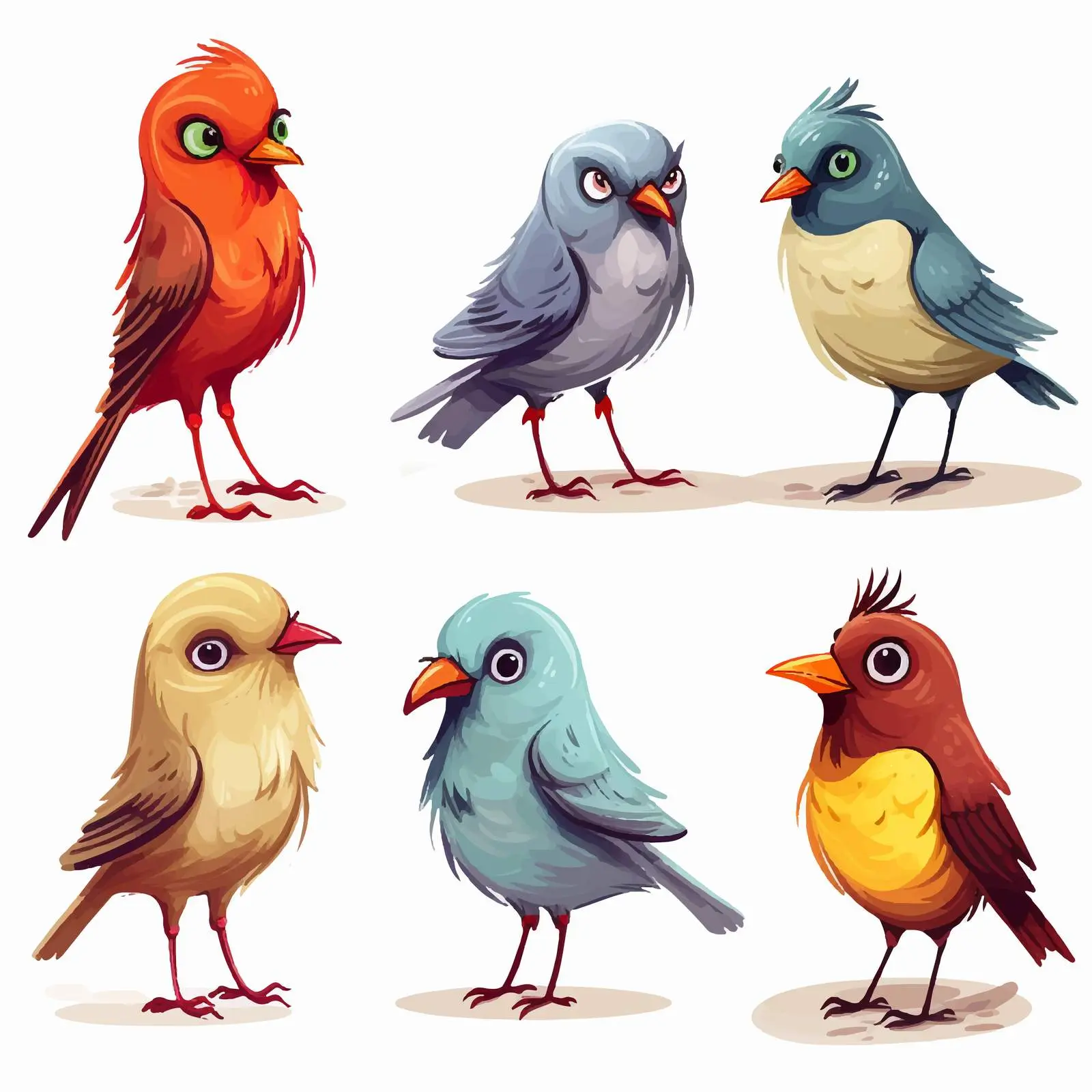 Colorful Cartoon Birds Vector Collection — free download from Dotvec