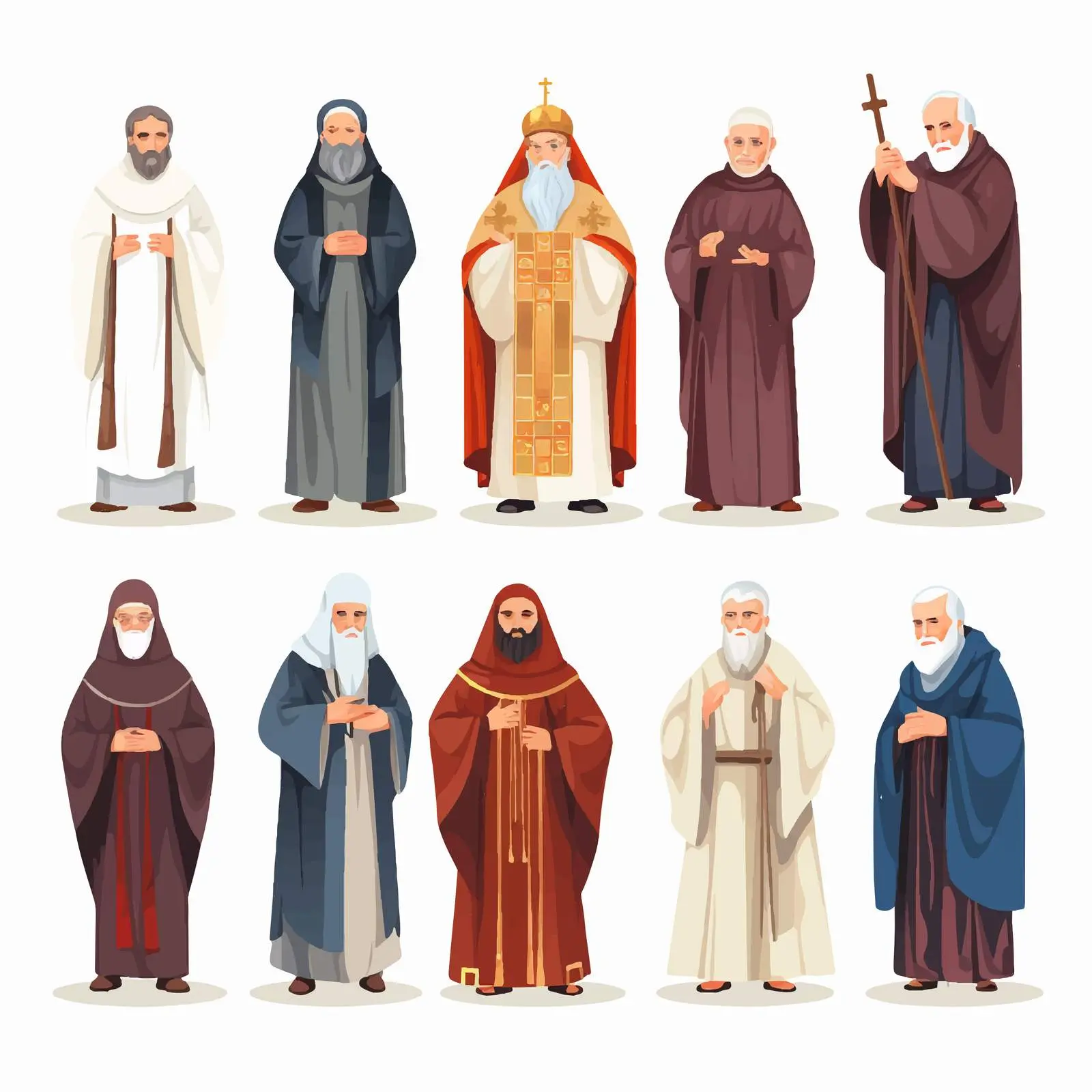 Catholic Monks, Priests and Religious Leaders Collection — free download from Dotvec
