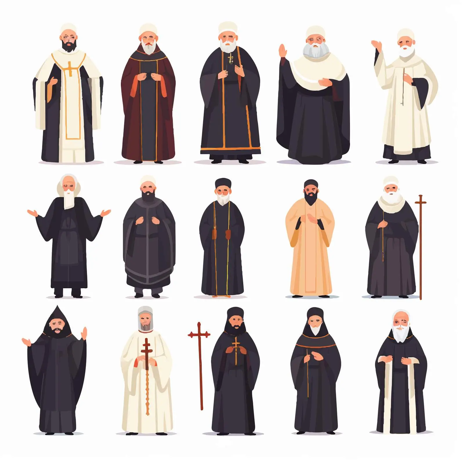 Catholic Monks, Priests, and Religious Leaders Vector — free download from Dotvec