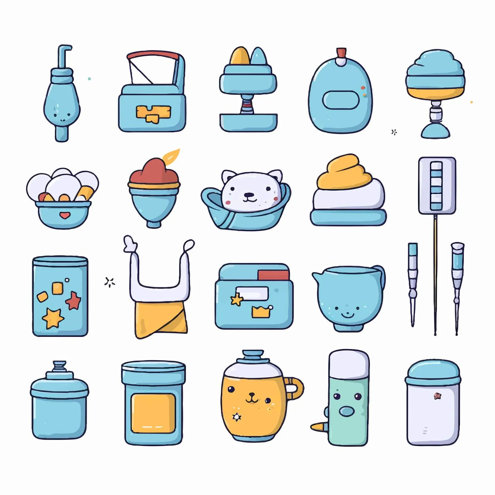 Newborn Baby Care Products on White Background – free diaper image from Dotvec