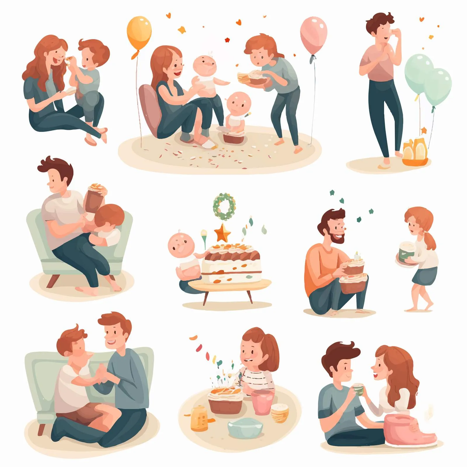 People Celebrating First Birthday of Baby — free download from Dotvec