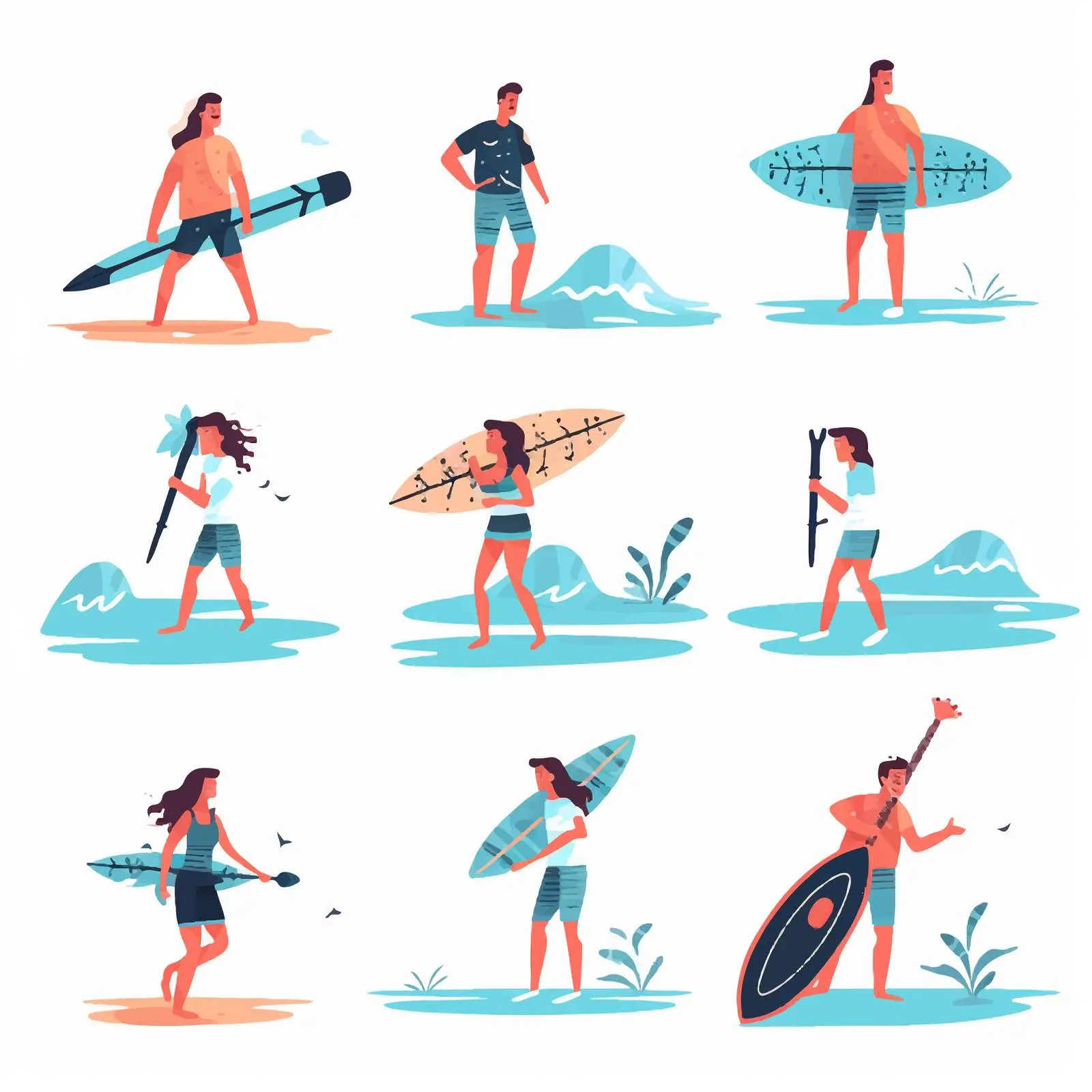 Summer Outdoor Activities Vector Illustration — free download from Dotvec