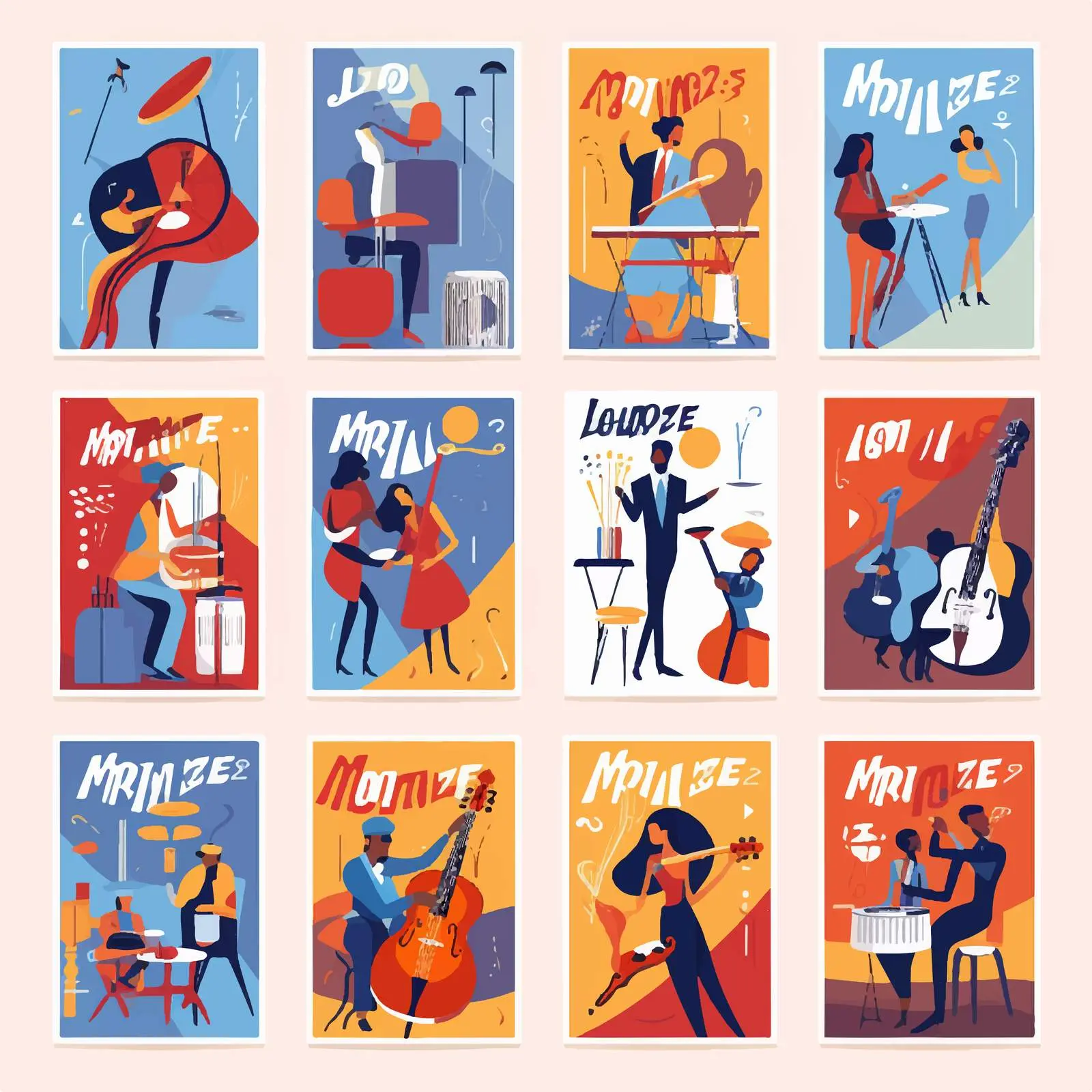 Jazz Poster and Flyer Template Collection — free download from Dotvec