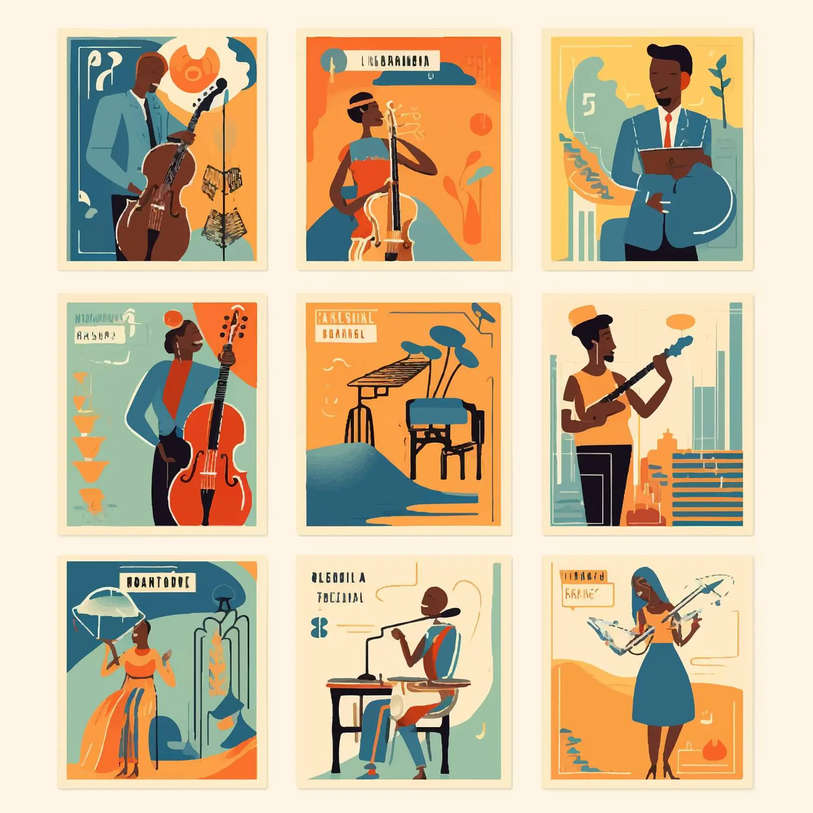 Jazz Music Poster and Flyer Template Collection — free download from Dotvec