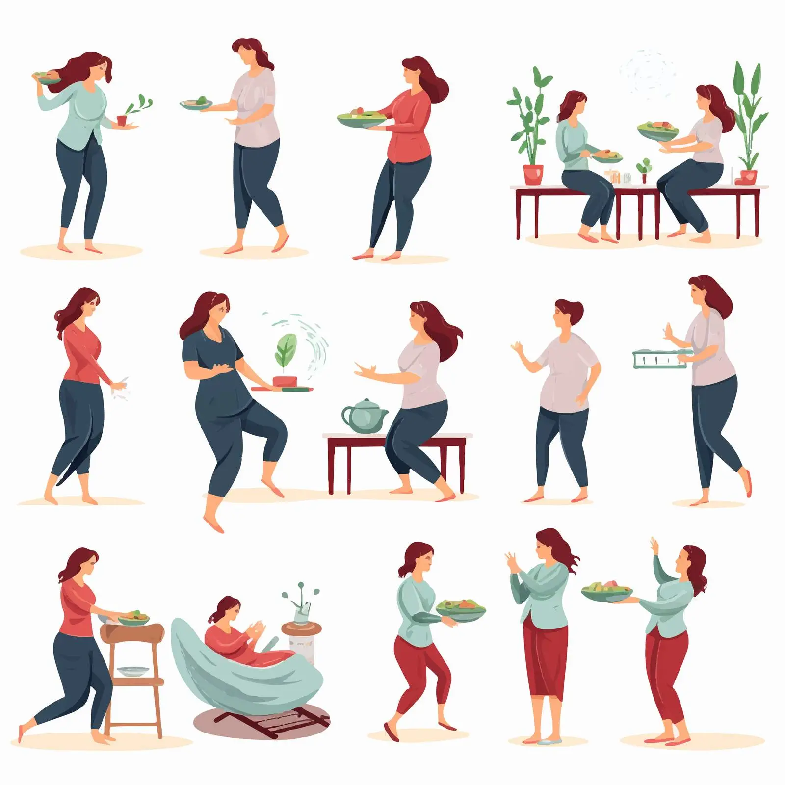 Pregnant Women Visiting Doctors Vector Collection — free download from Dotvec