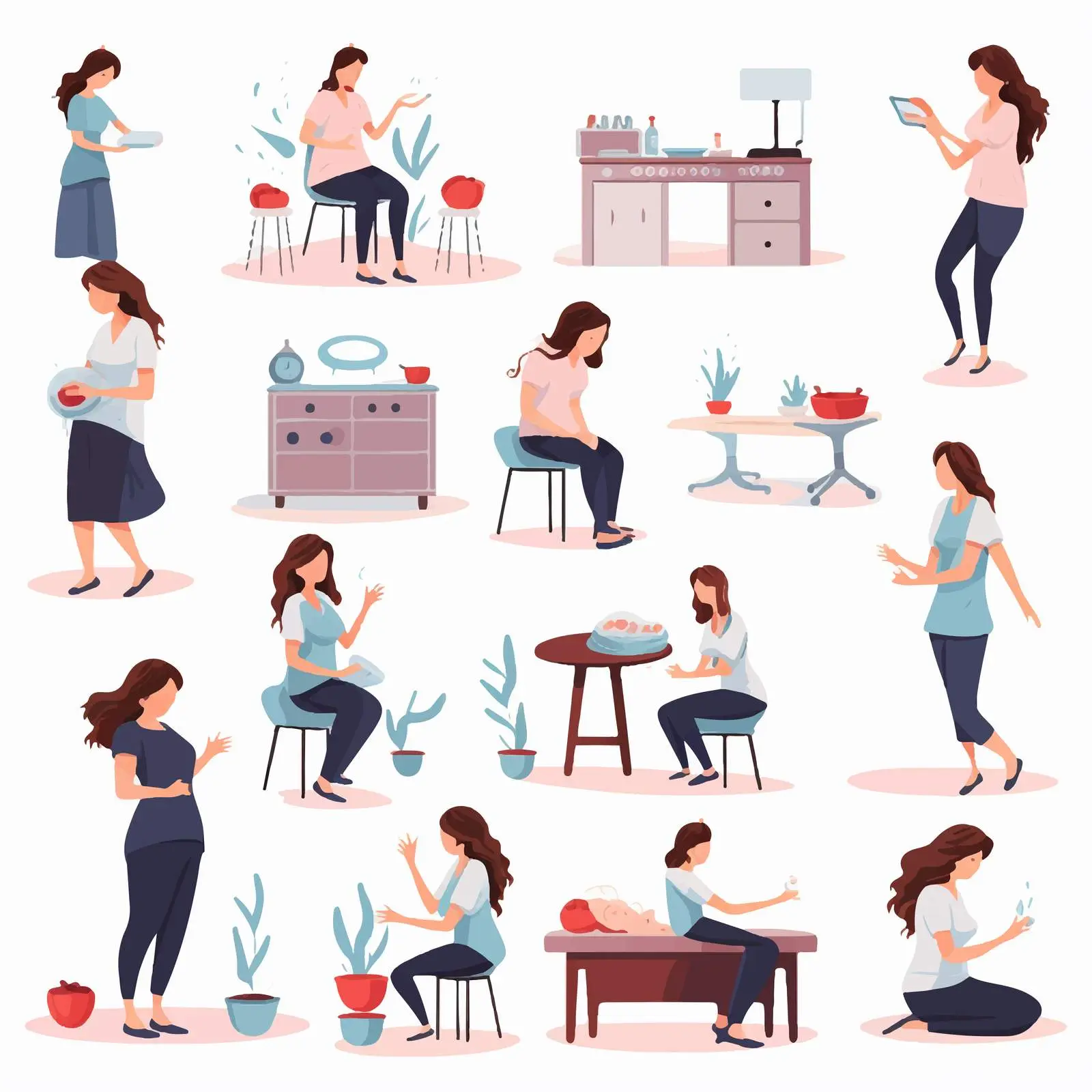 Pregnant Women Visiting Physicians Vectors – free antenatal care image from Dotvec