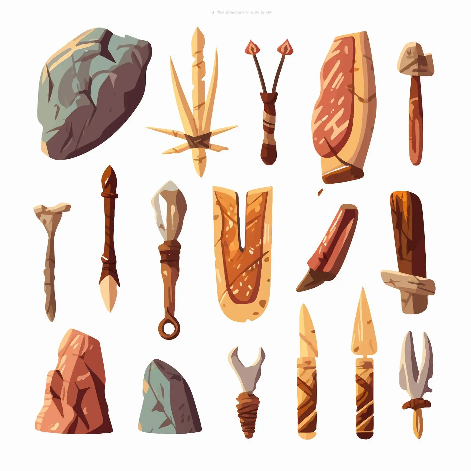 Prehistoric Stone Tools and Rock Weapons Collection — free download from Dotvec