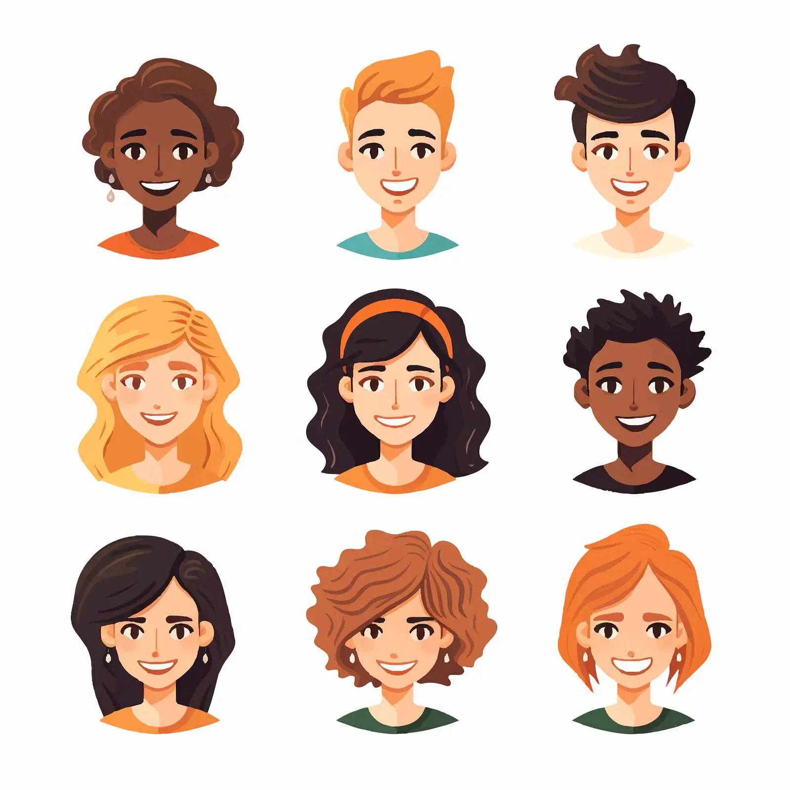 Diverse Profile Portraits of Men and Women — free download from Dotvec