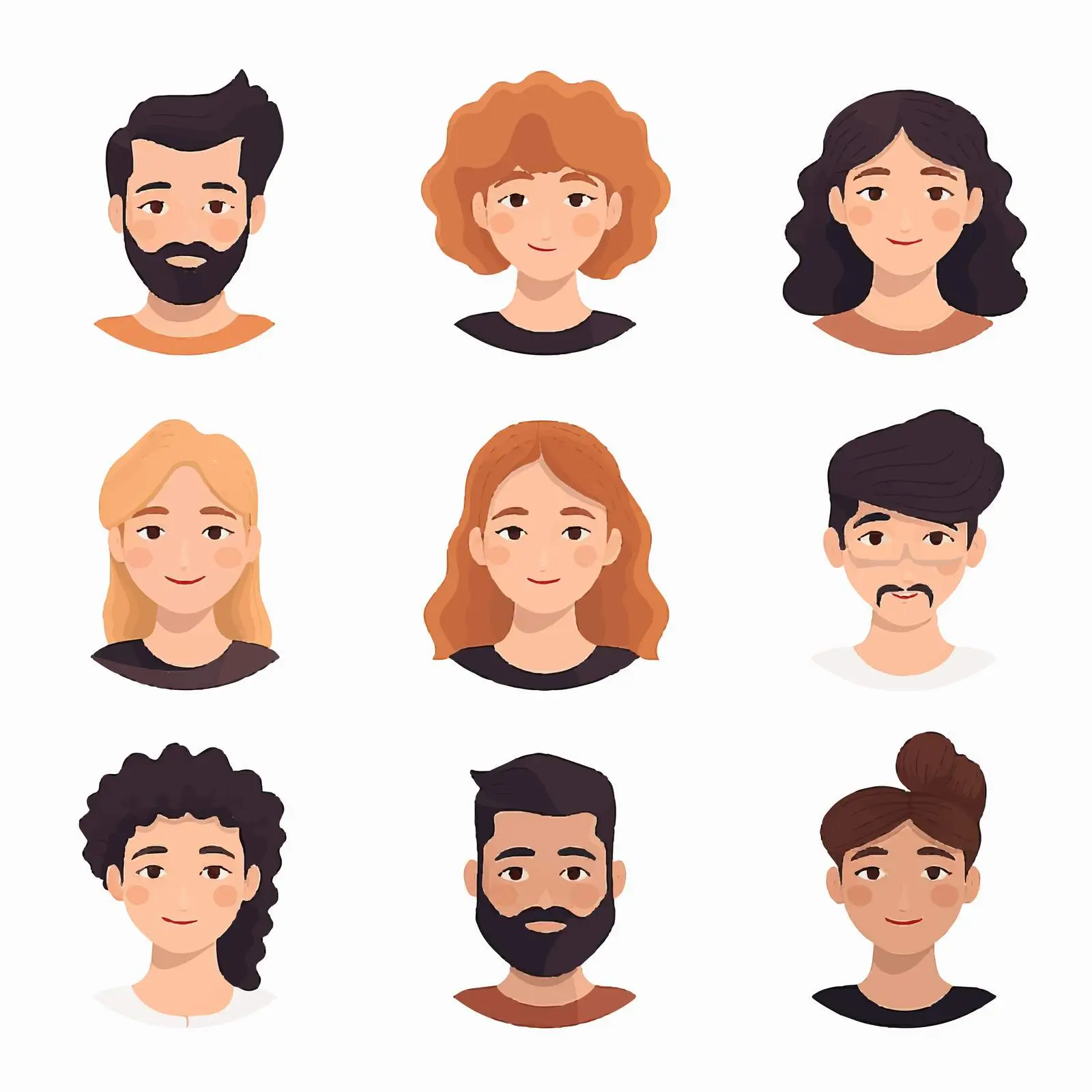 Diverse Profile Portraits of Males and Females — free download from Dotvec