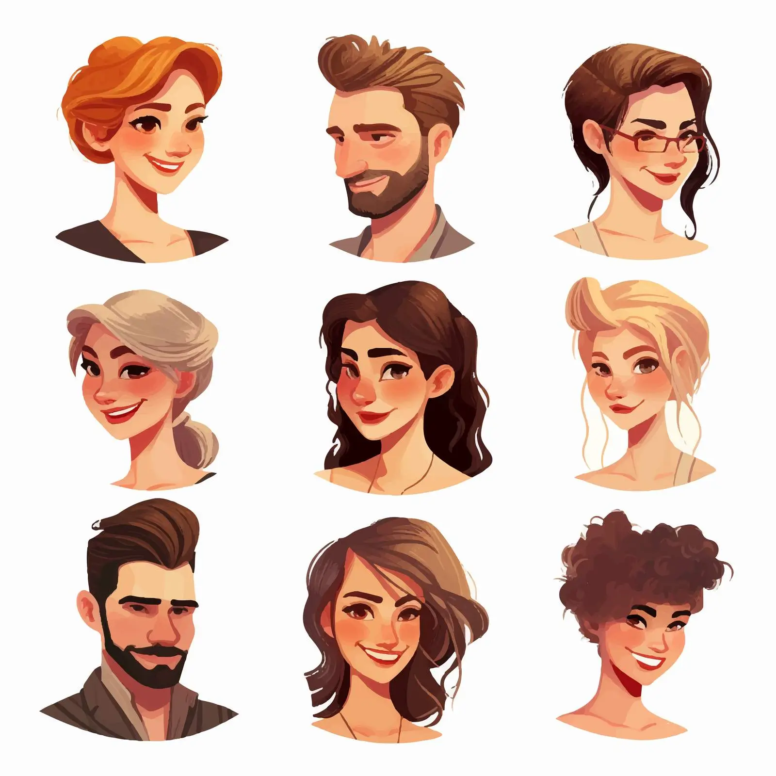 Diverse Profile Portraits of Males and Females — free download from Dotvec