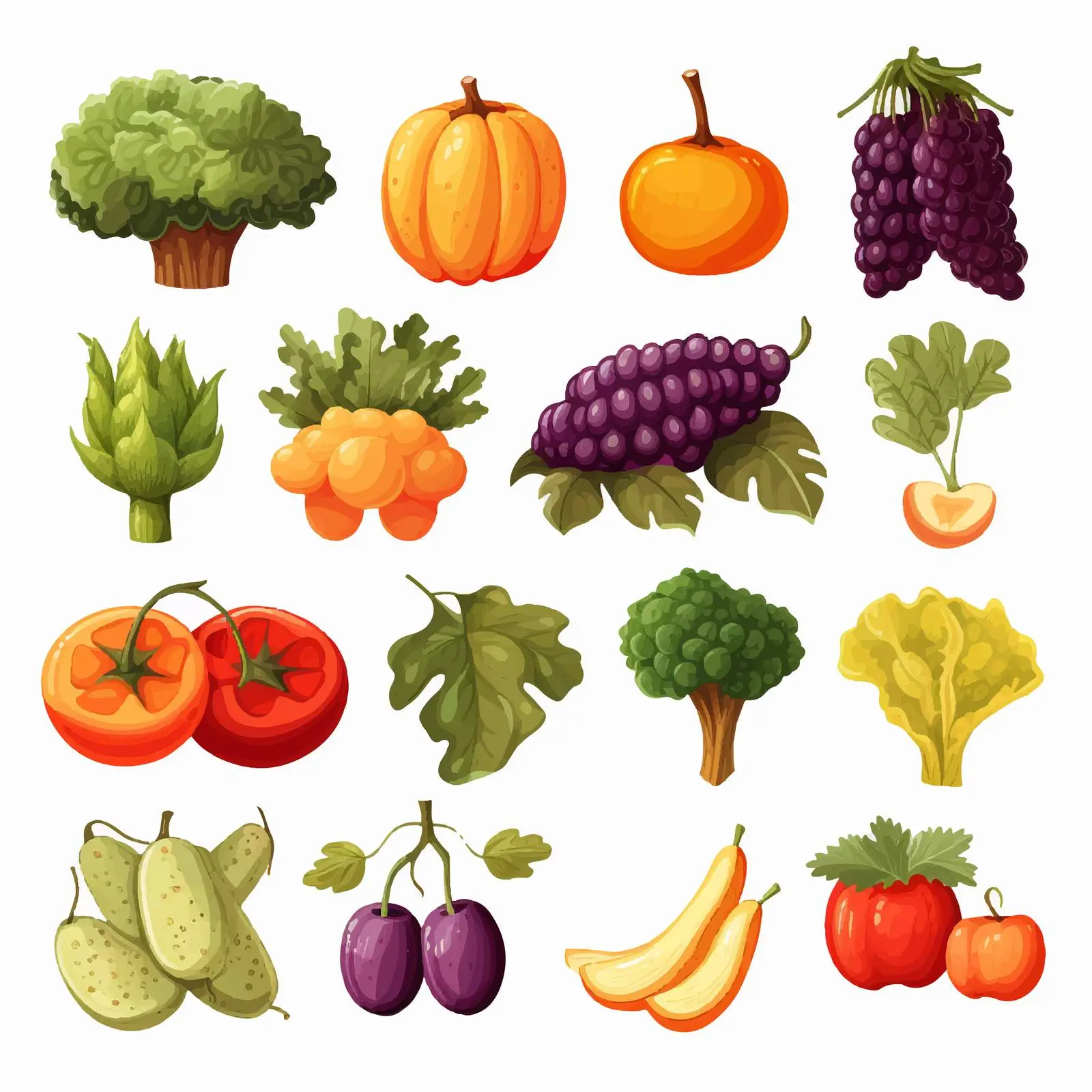 Fresh Harvested Vegetables and Fruits Collection — free download from Dotvec