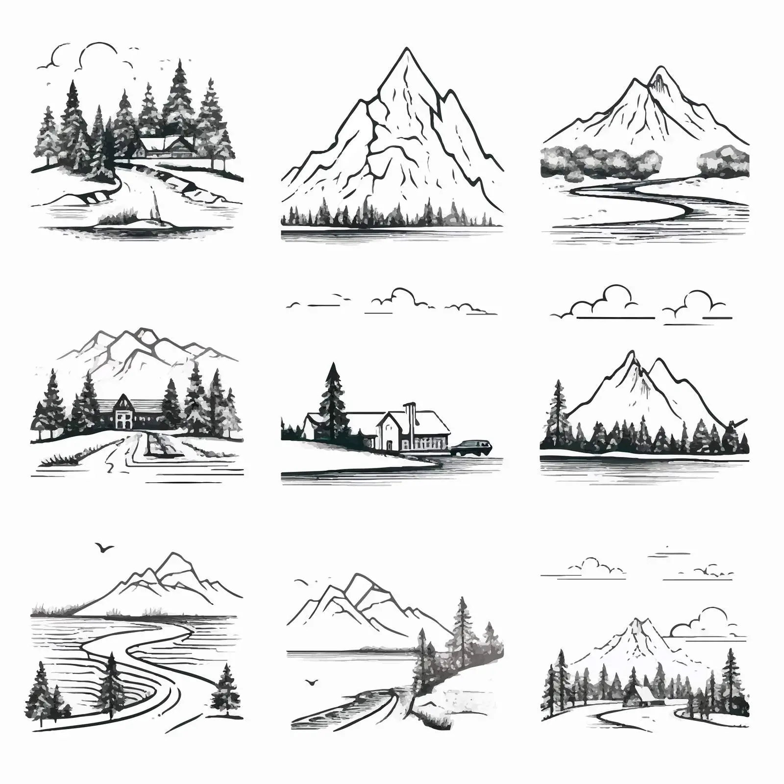 Road Trip Tourist Locations and Scenic Landscapes — free download from Dotvec