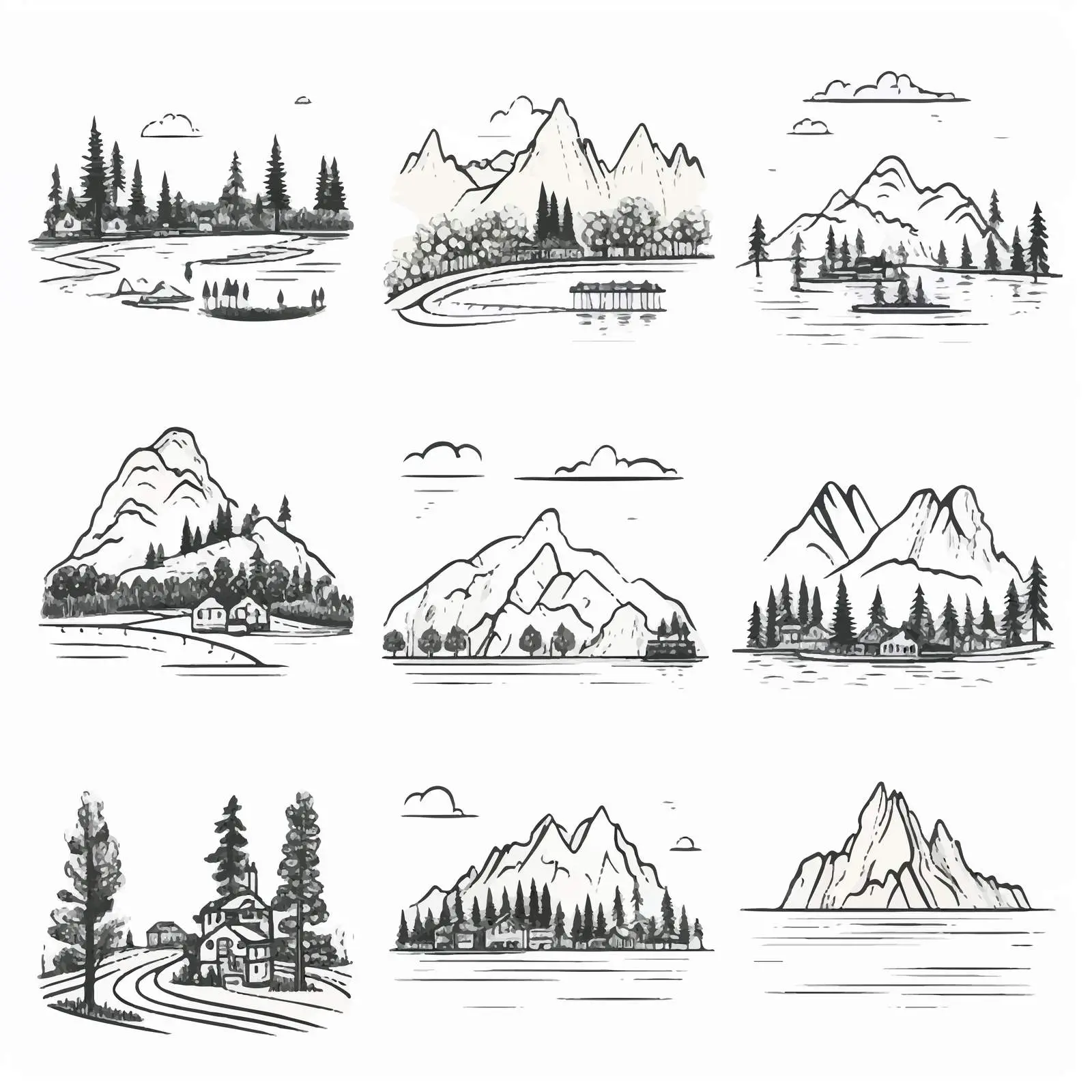 Road Trip Tourist Locations and Landscapes Collection — free download from Dotvec