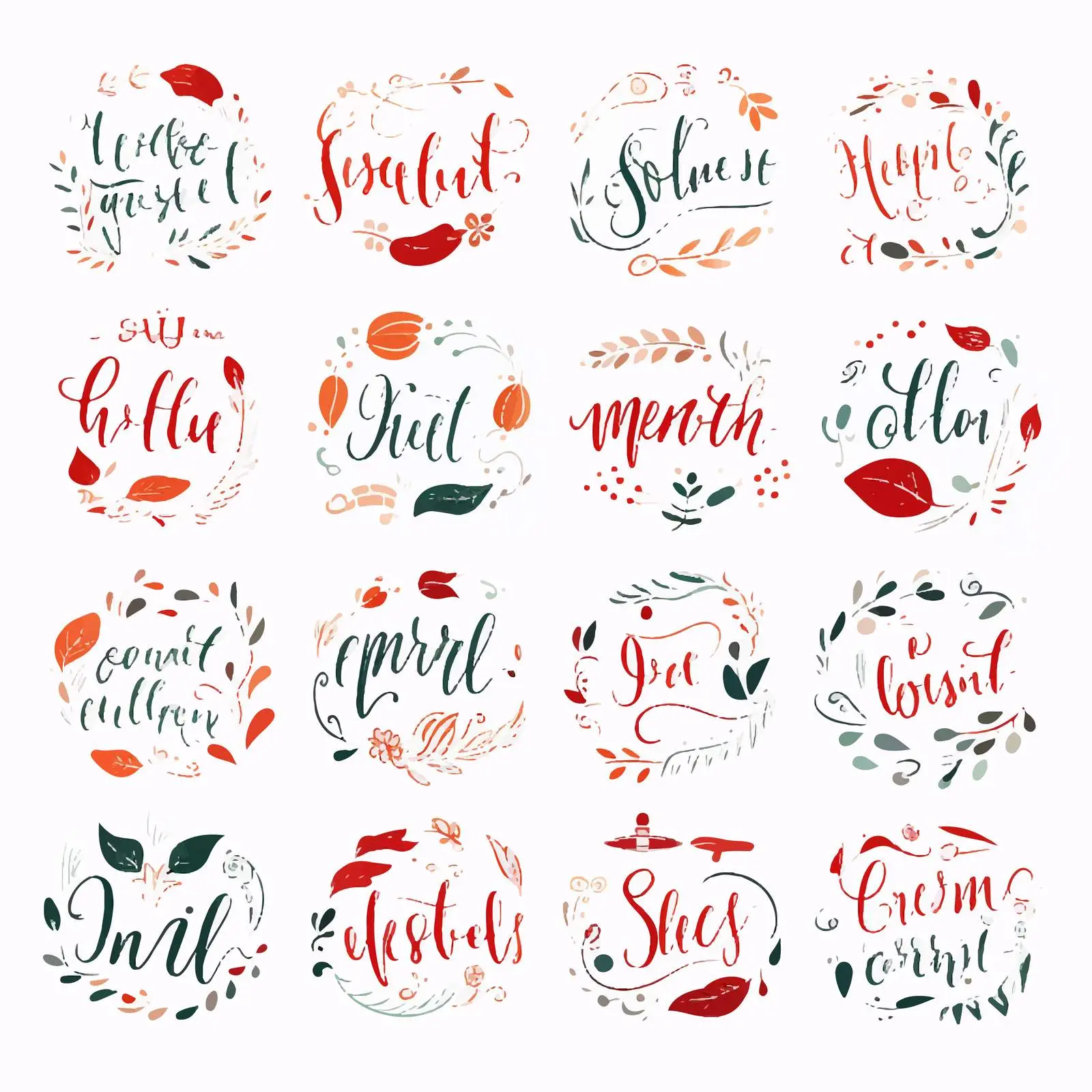Elegant Romantic Inscriptions Vector Collection – free cursive image from Dotvec