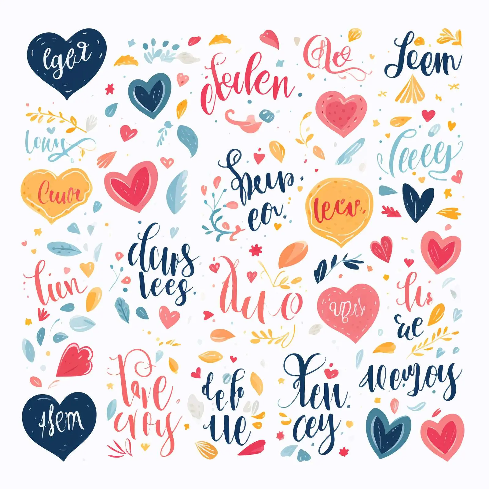 Elegant Romantic Inscriptions Vector Collection — free download from Dotvec