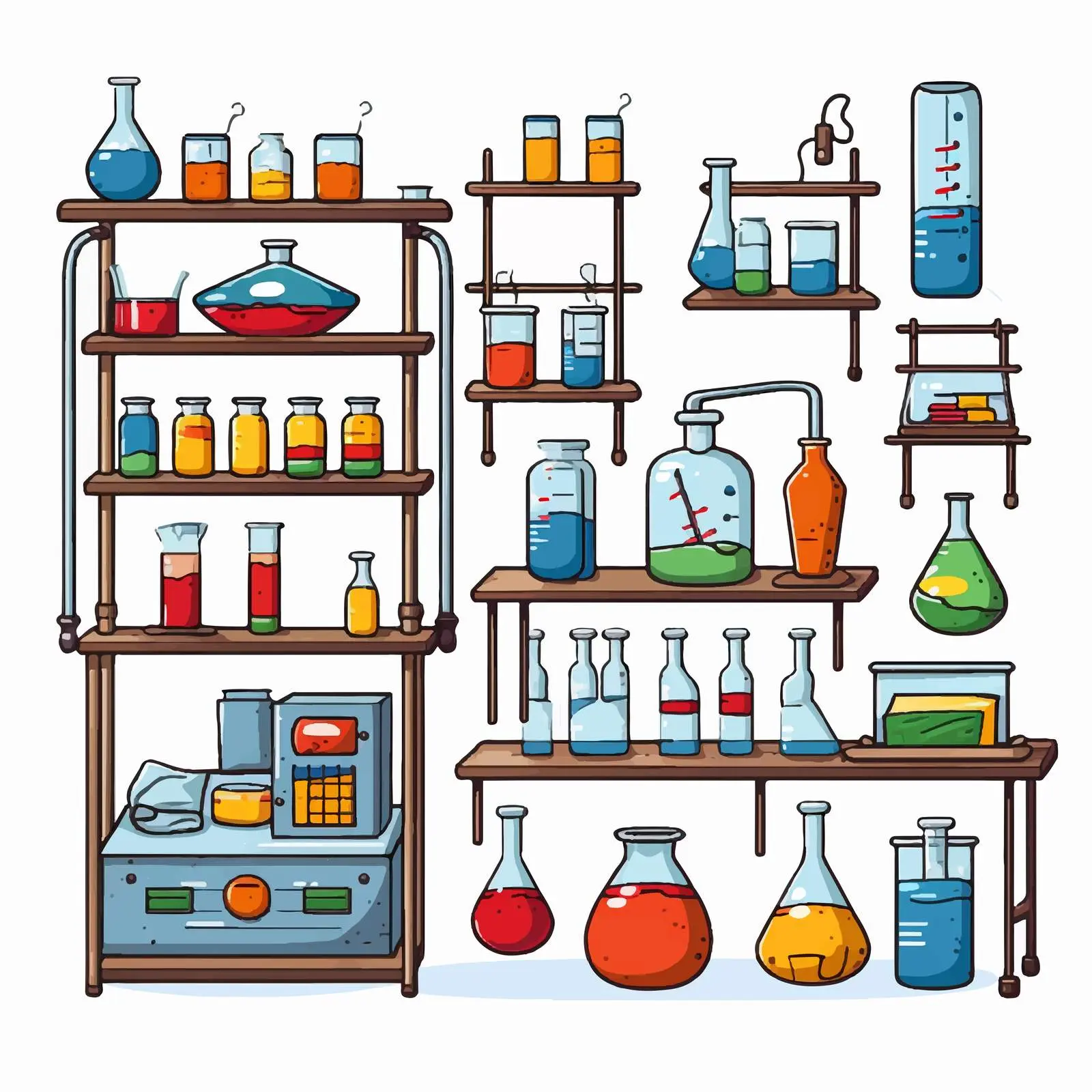 Science Lab Equipment Vector Collection – free beak image from Dotvec