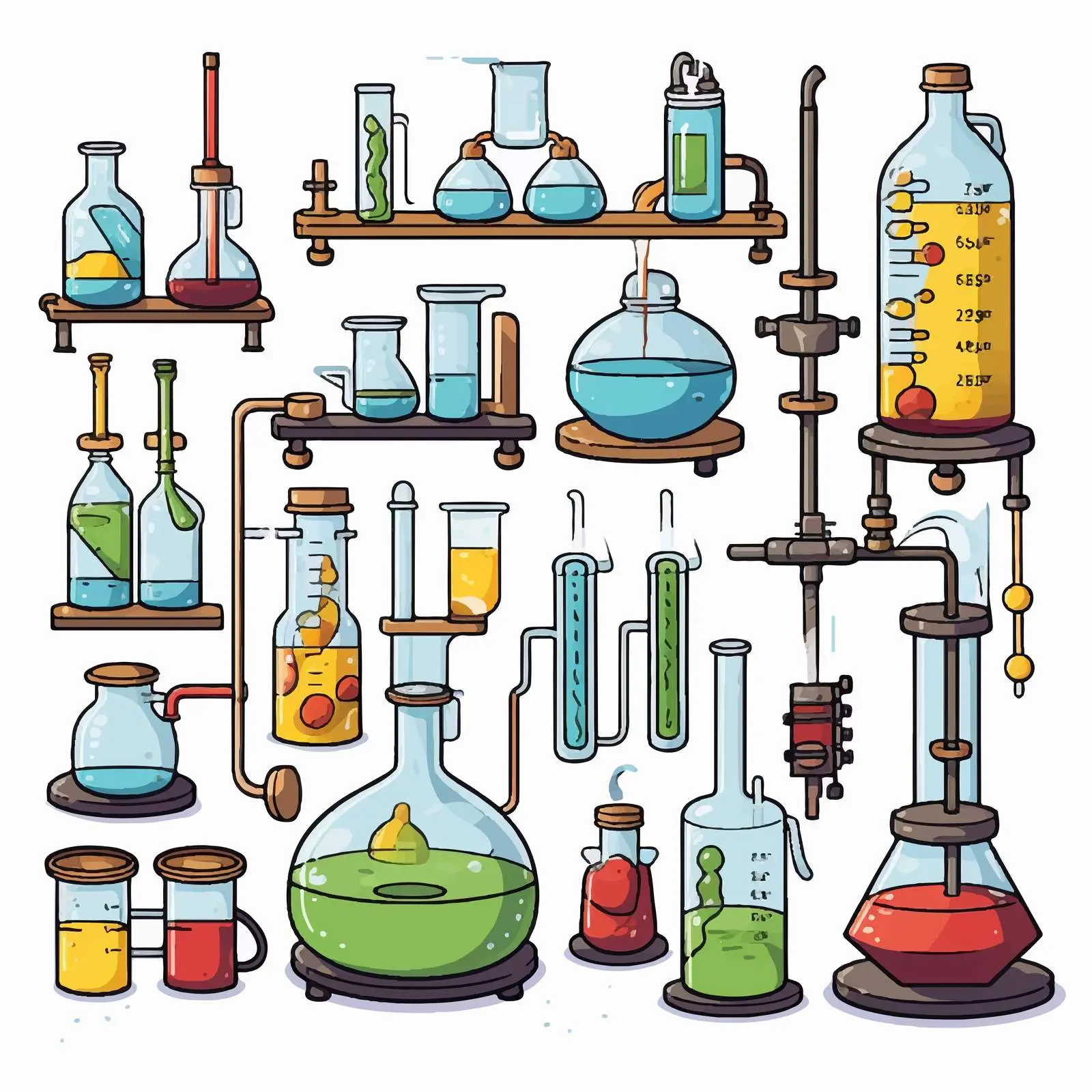 Cartoon Vector Collection of Science Lab Equipment – free beak image from Dotvec